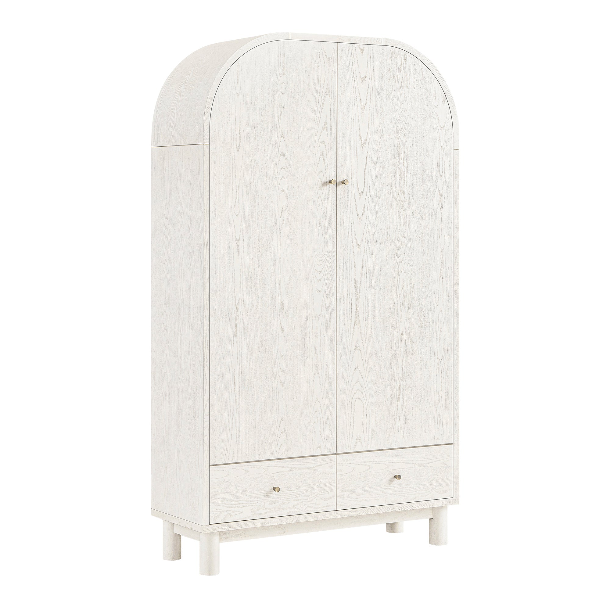 Maude Large Storage Cabinet, Washed White Ash