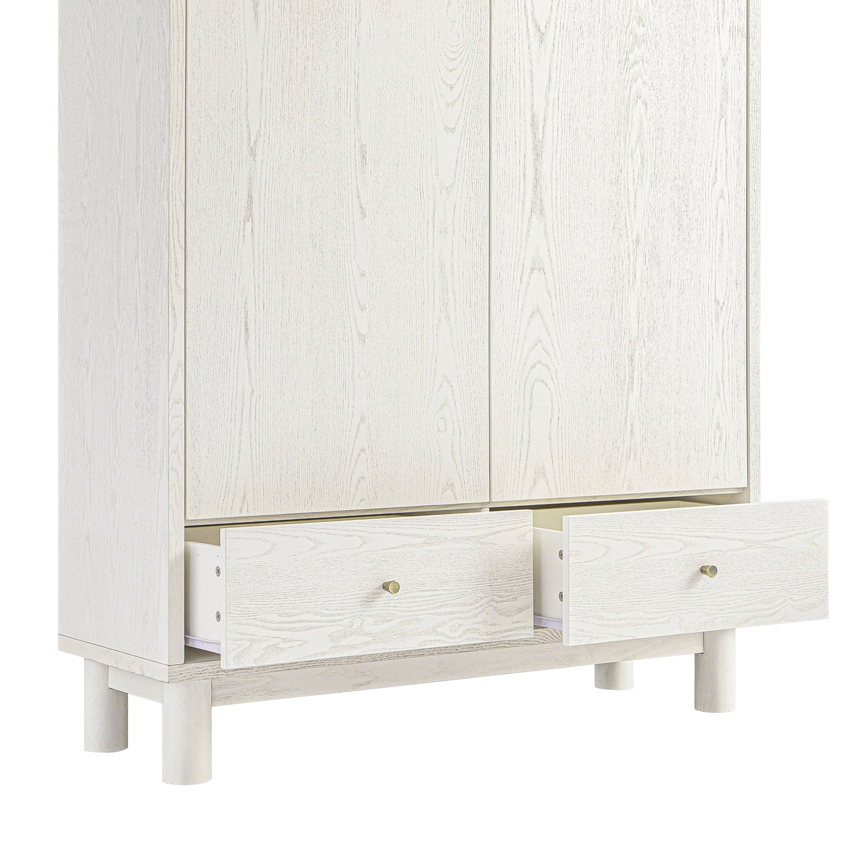 Maude Large Storage Cabinet, Washed White Ash