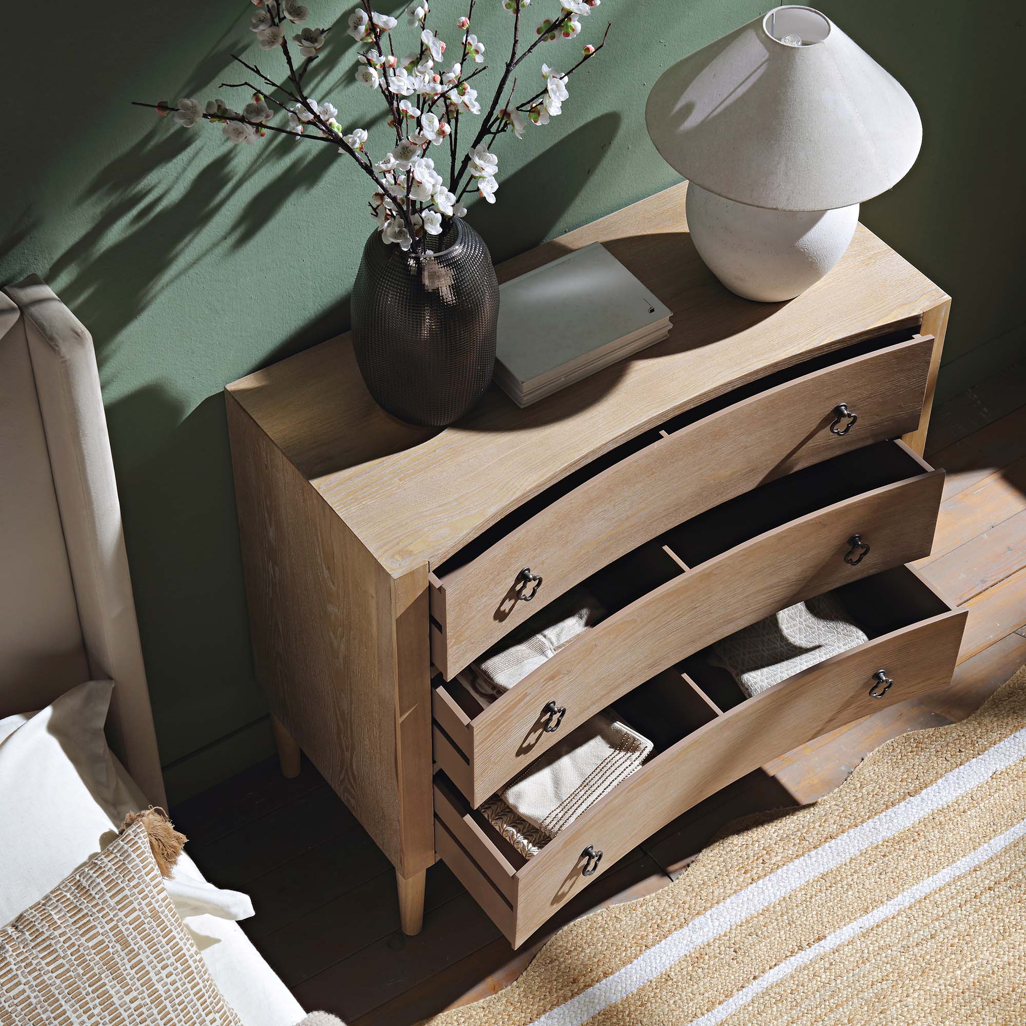 Thalia Concave Chest of Drawers, Natural