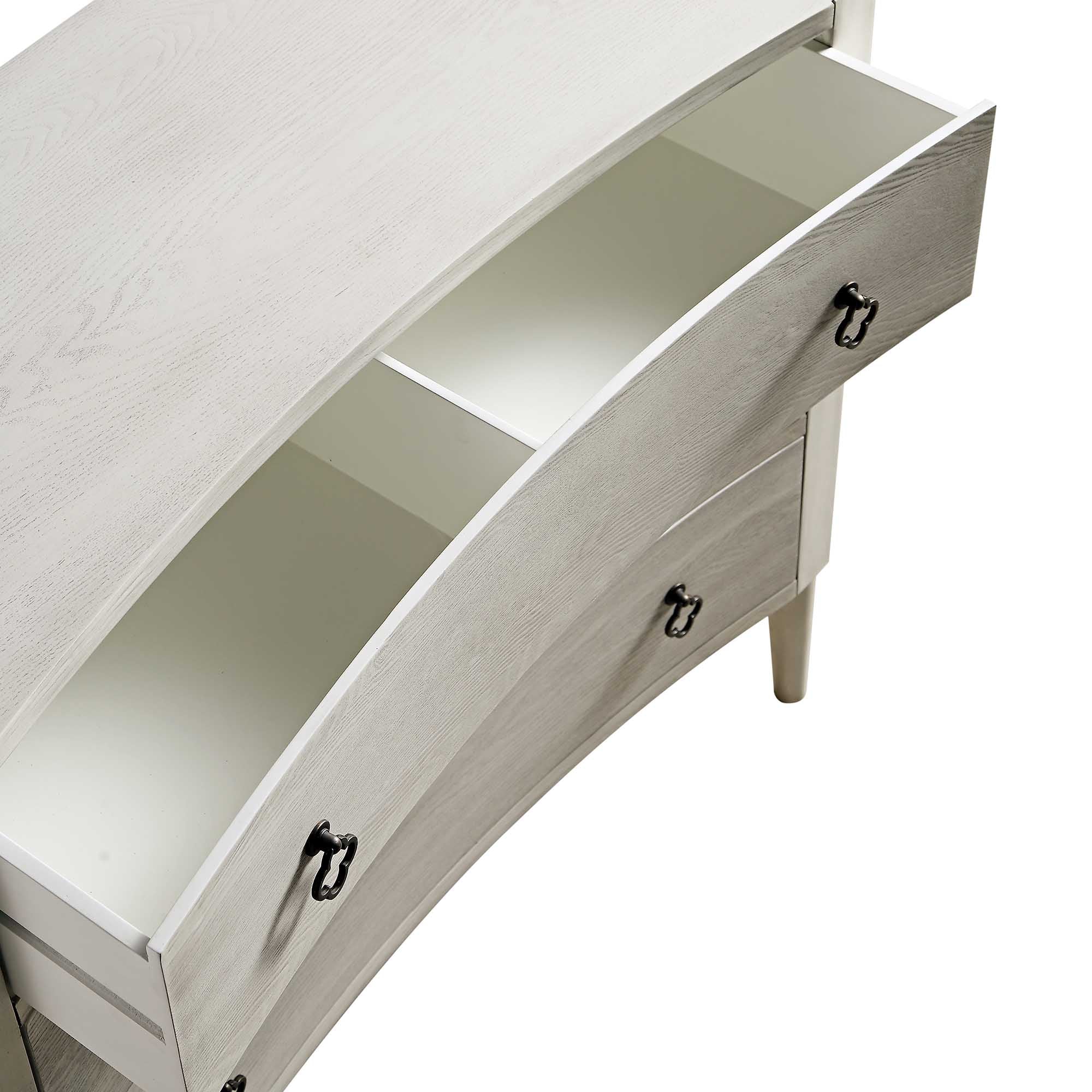 Thalia Concave Chest of Drawers, Washed White
