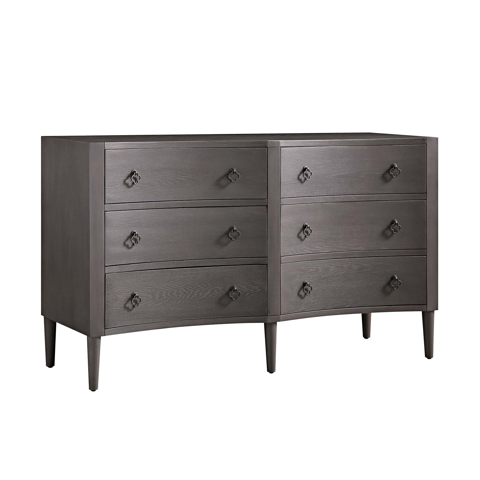 Thalia Concave Double Chest of Drawers, Silver Oak