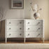 Thalia Concave Double Chest of Drawers, Washed White