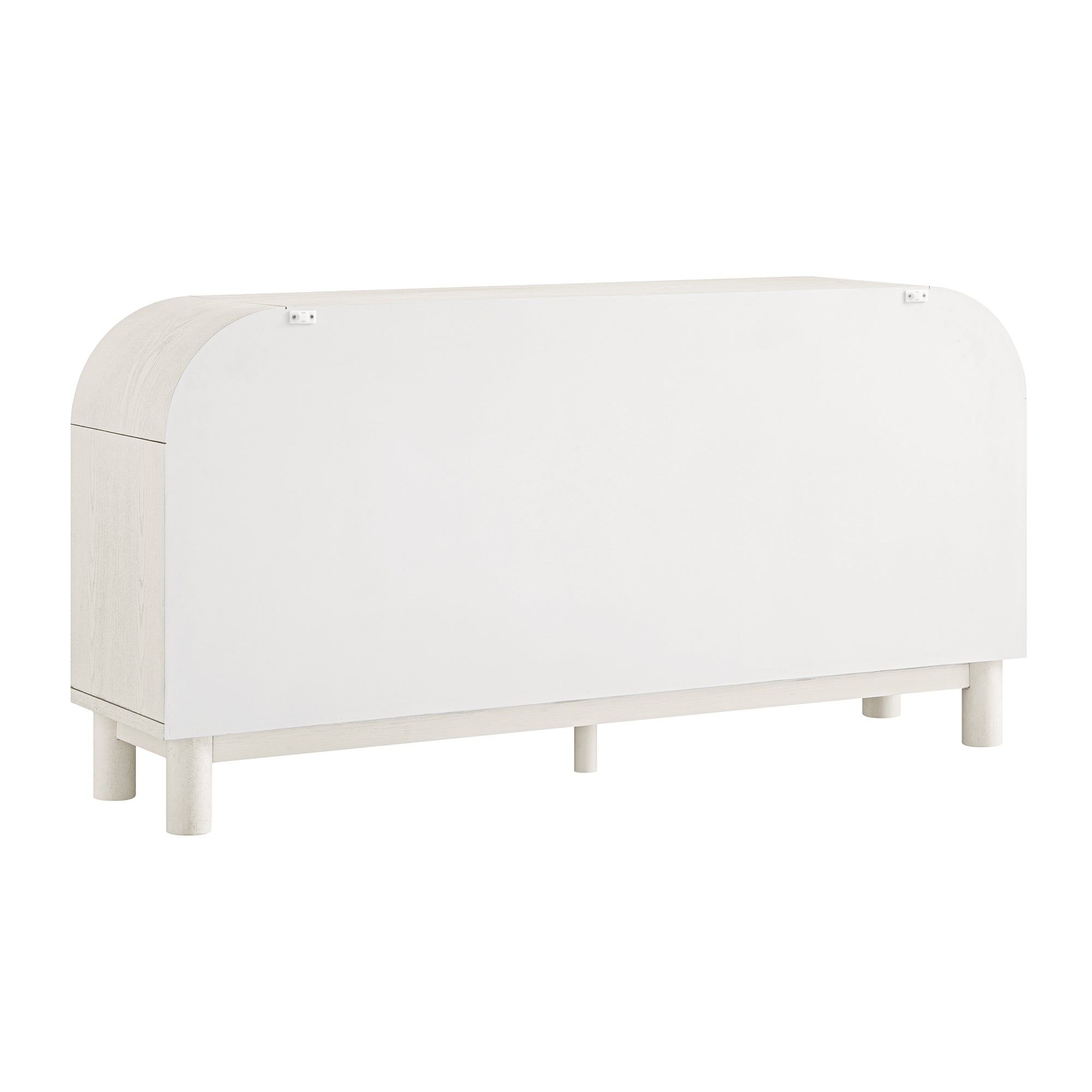 Maude Chest of 6 Drawers, Washed White Ash with Raffia