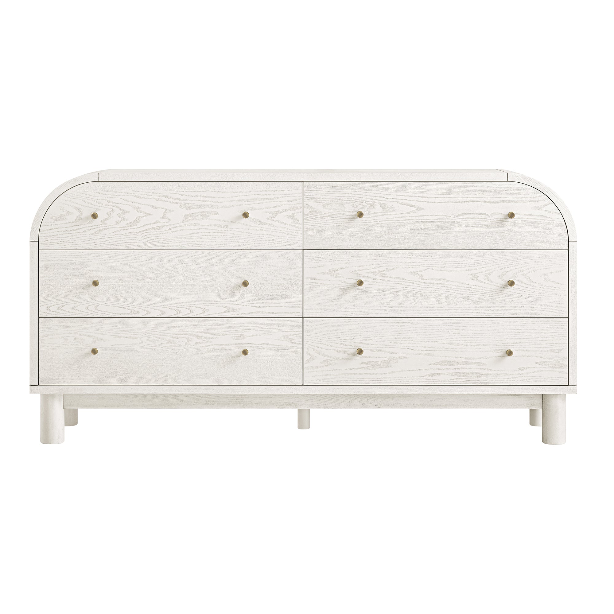 Maude Chest of 6 Drawers, Washed White Ash