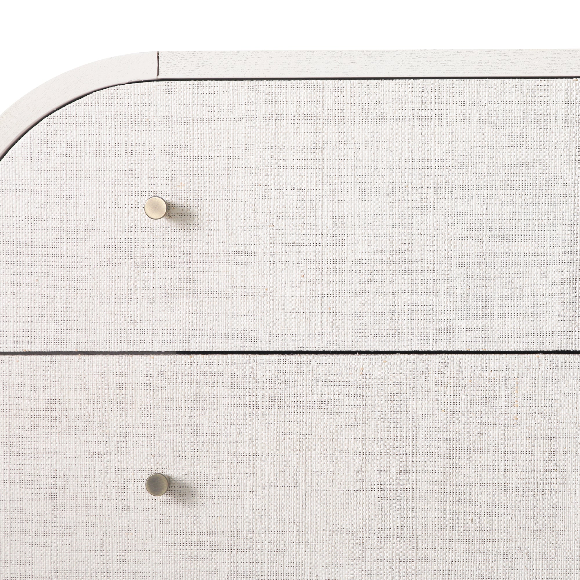 Maude Chest of 3 Drawers, Washed White Ash with Raffia