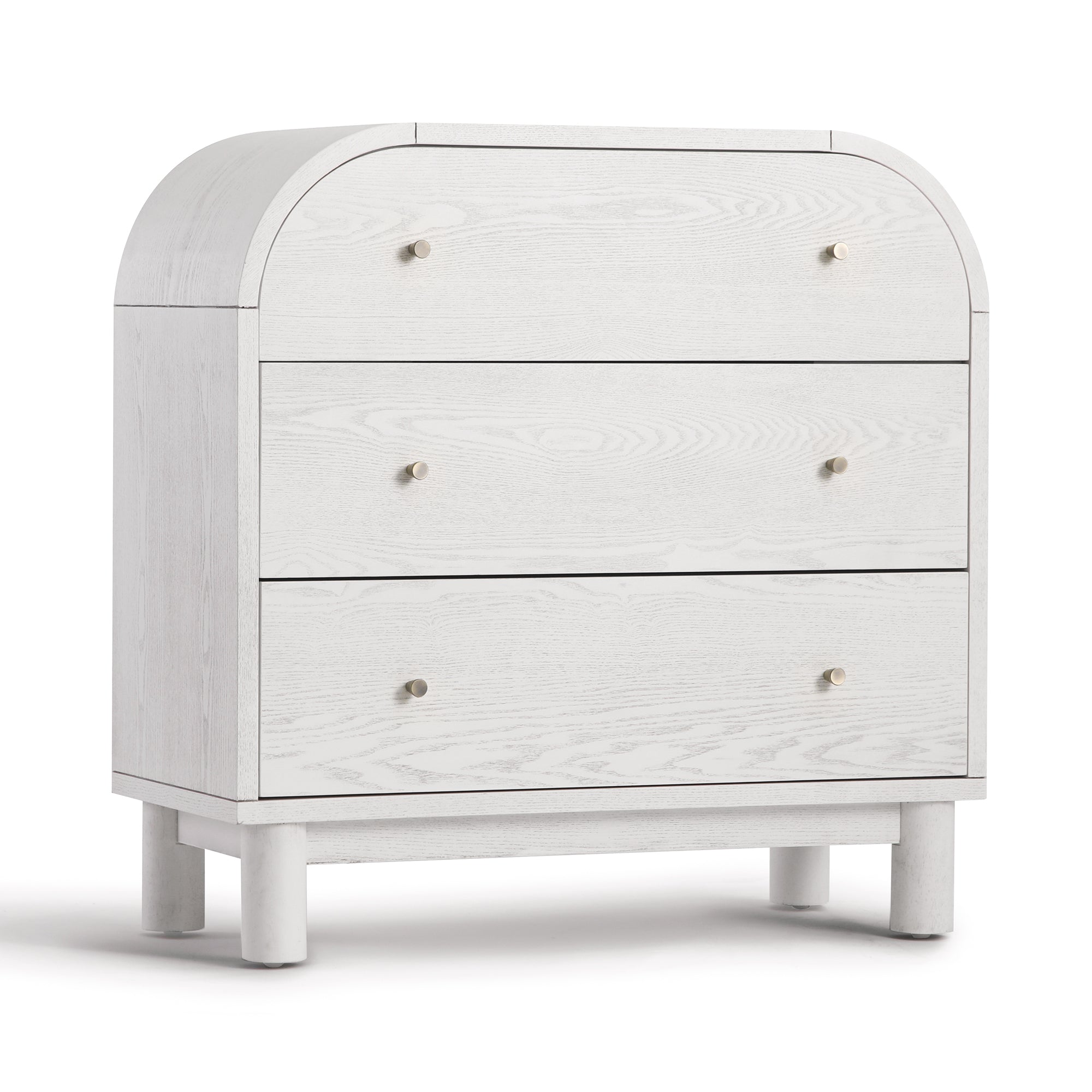 Maude Chest of 3 Drawers, Washed White Ash