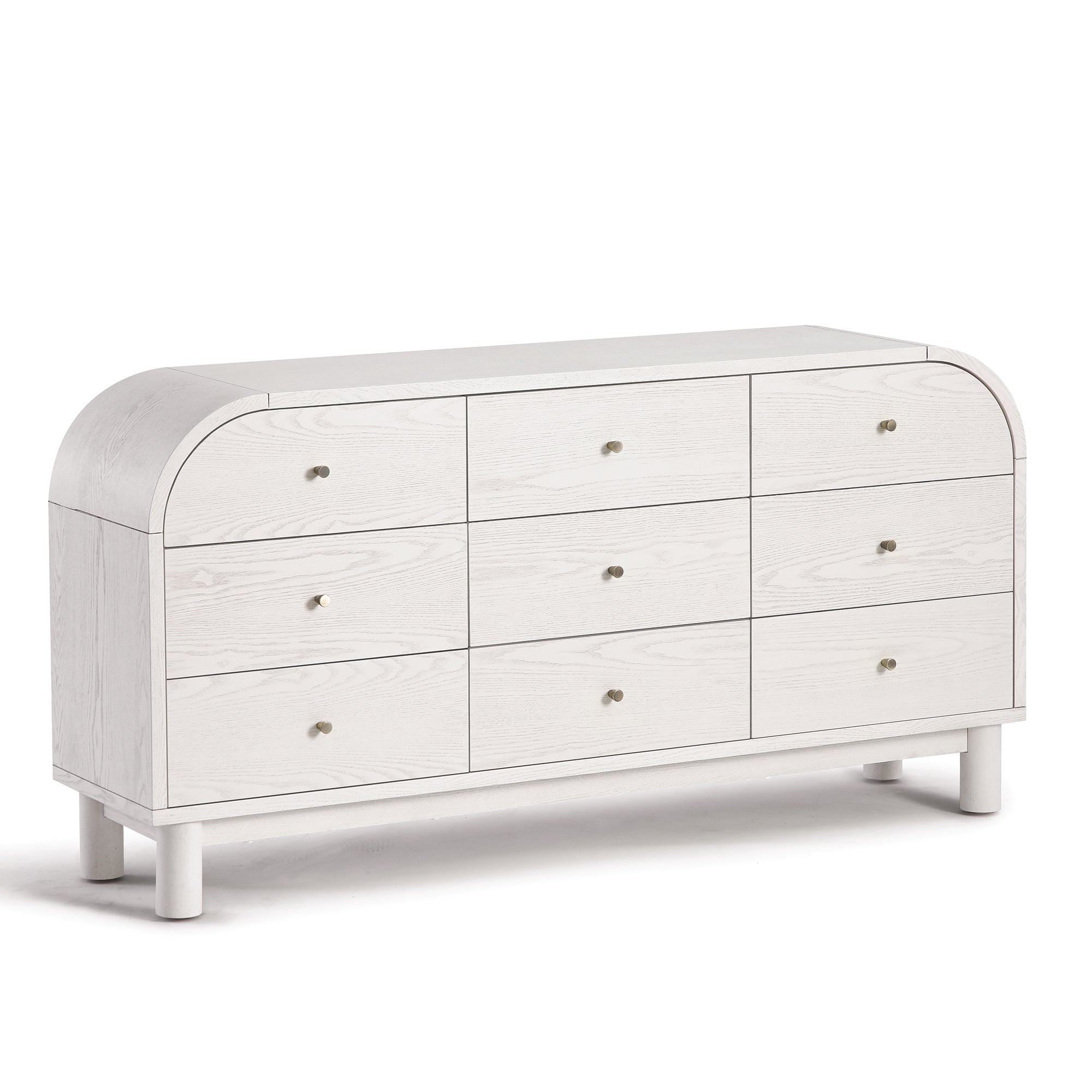 Maude 9 Drawer Chest, Washed White Ash