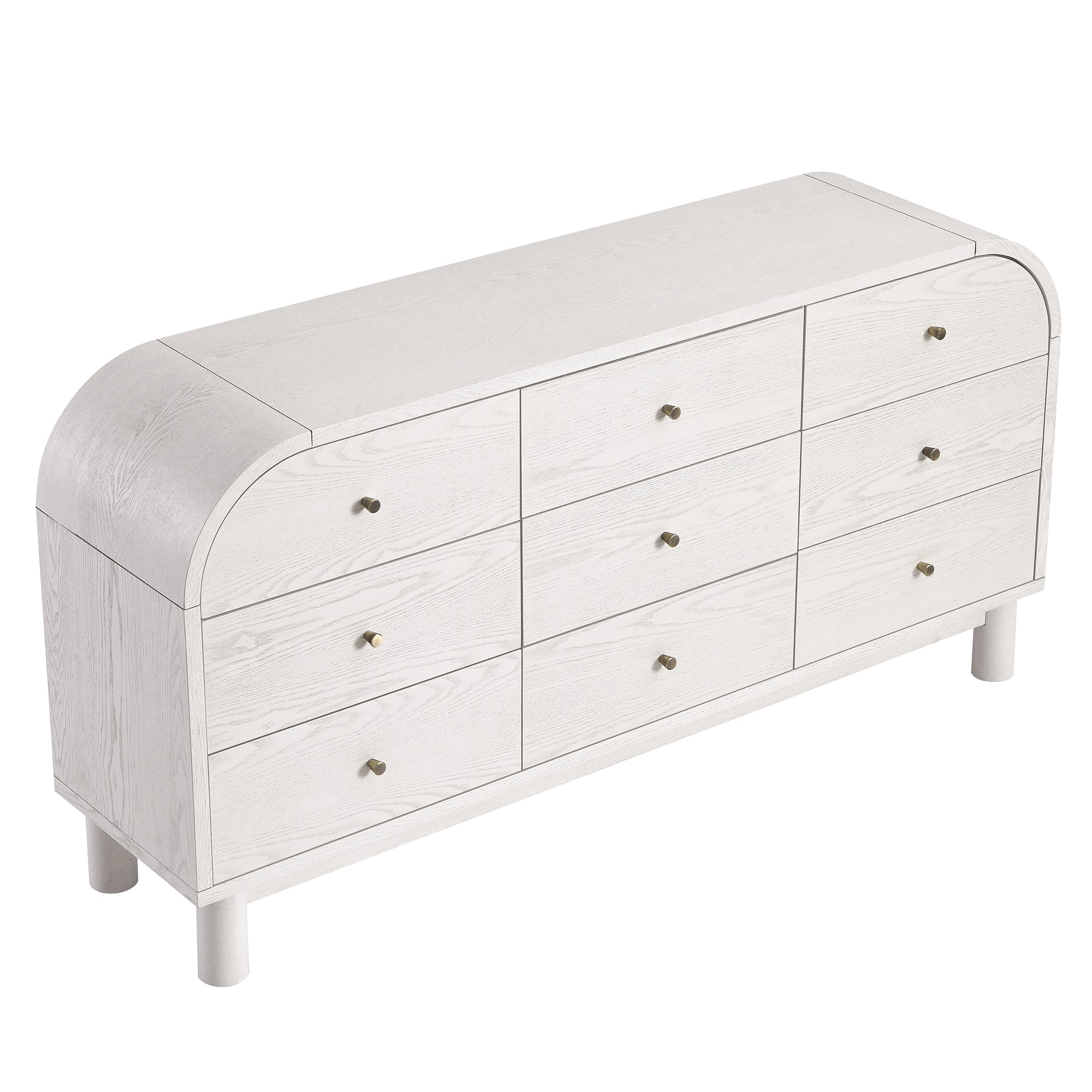 Maude 9 Drawer Chest, Washed White Ash