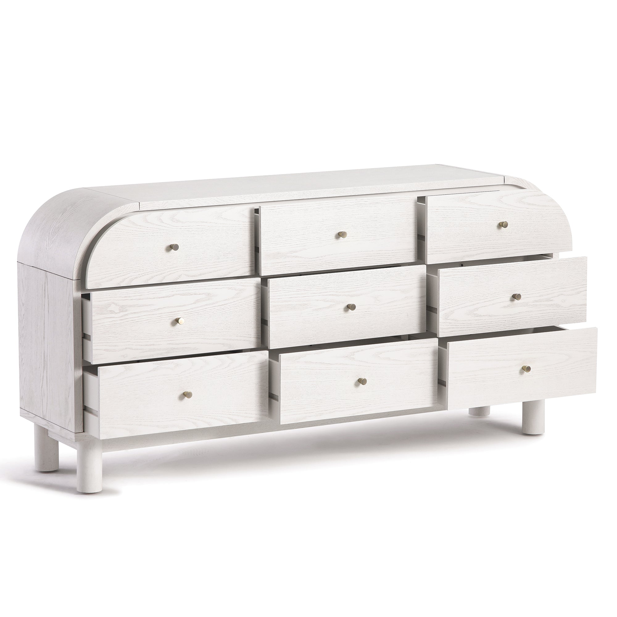 Maude 9 Drawer Chest, Washed White Ash