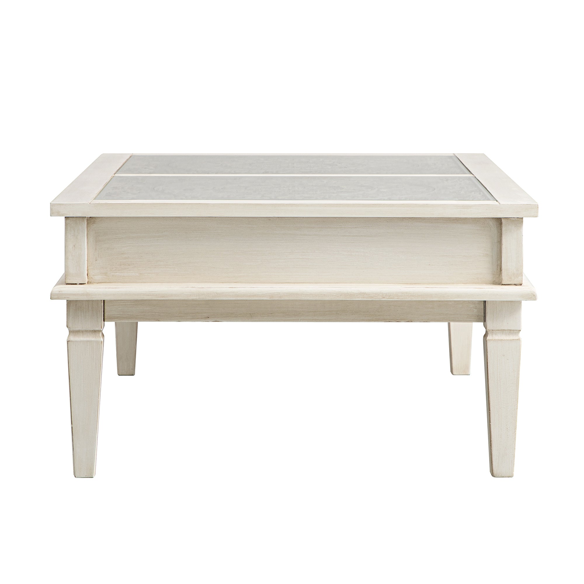 Chantilly Whitewashed Coffee Table with Drawers