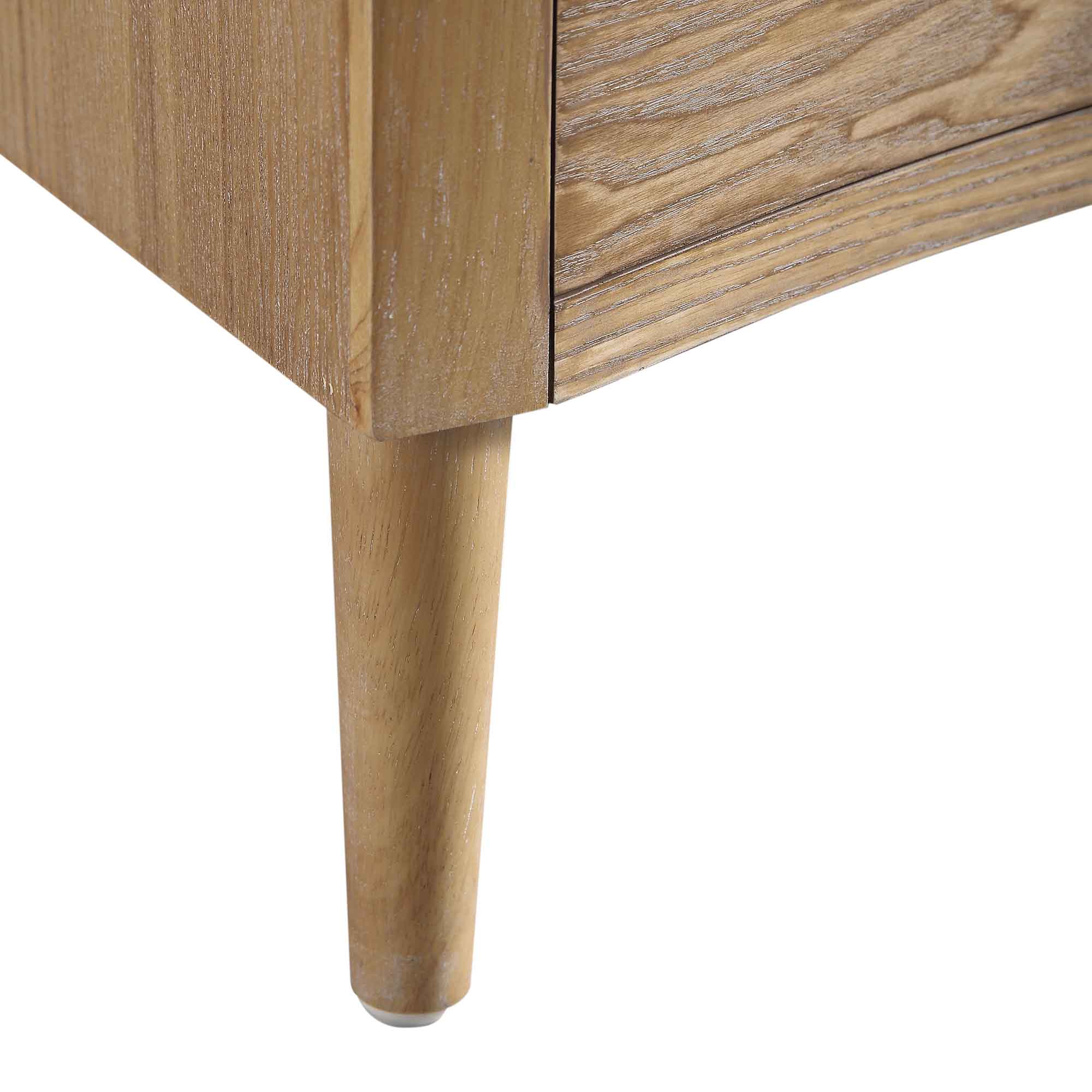 Thalia Concave 3 Drawer Bedside Table, Natural