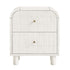 Maude 2 Drawer Bedside, Washed White Ash with Raffia