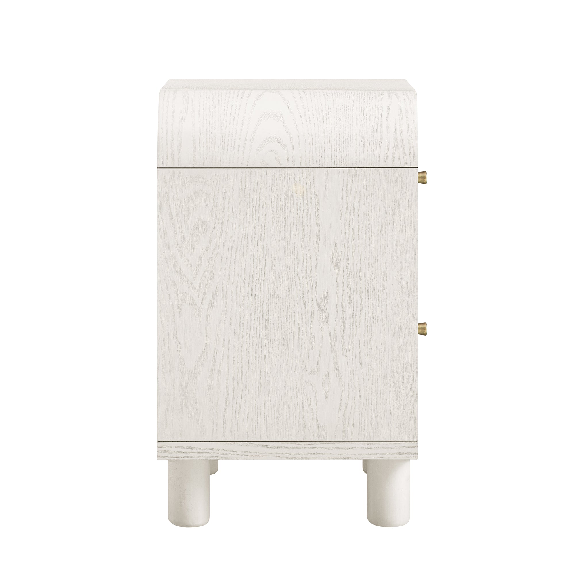 Maude 2 Drawer Bedside, Washed White Ash with Raffia