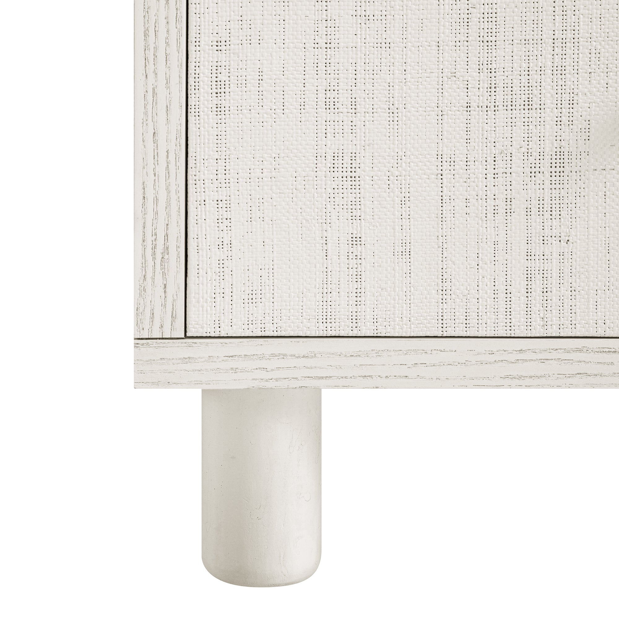 Maude 2 Drawer Bedside, Washed White Ash with Raffia