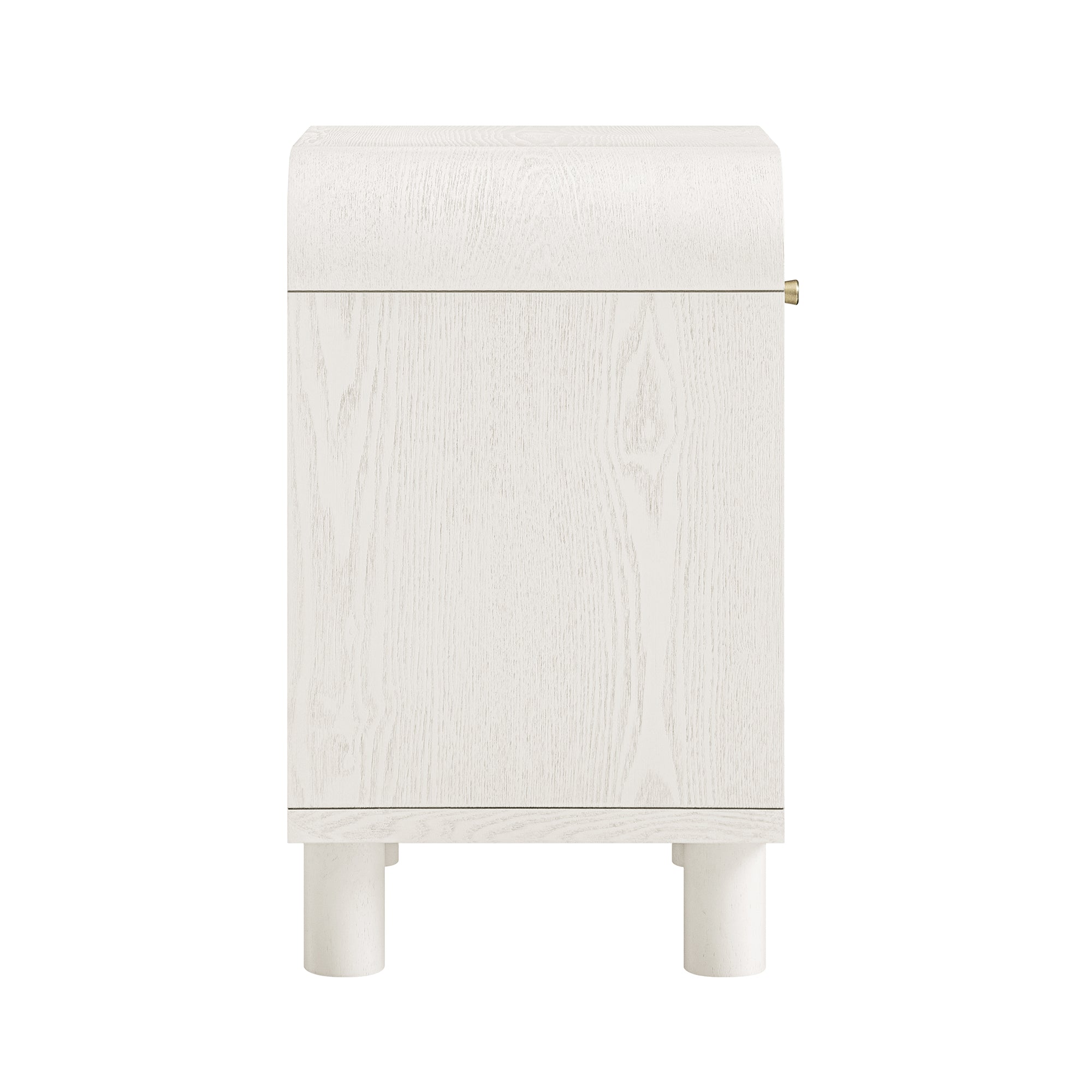 Maude 1 Drawer Bedside, Washed White Ash with Raffia