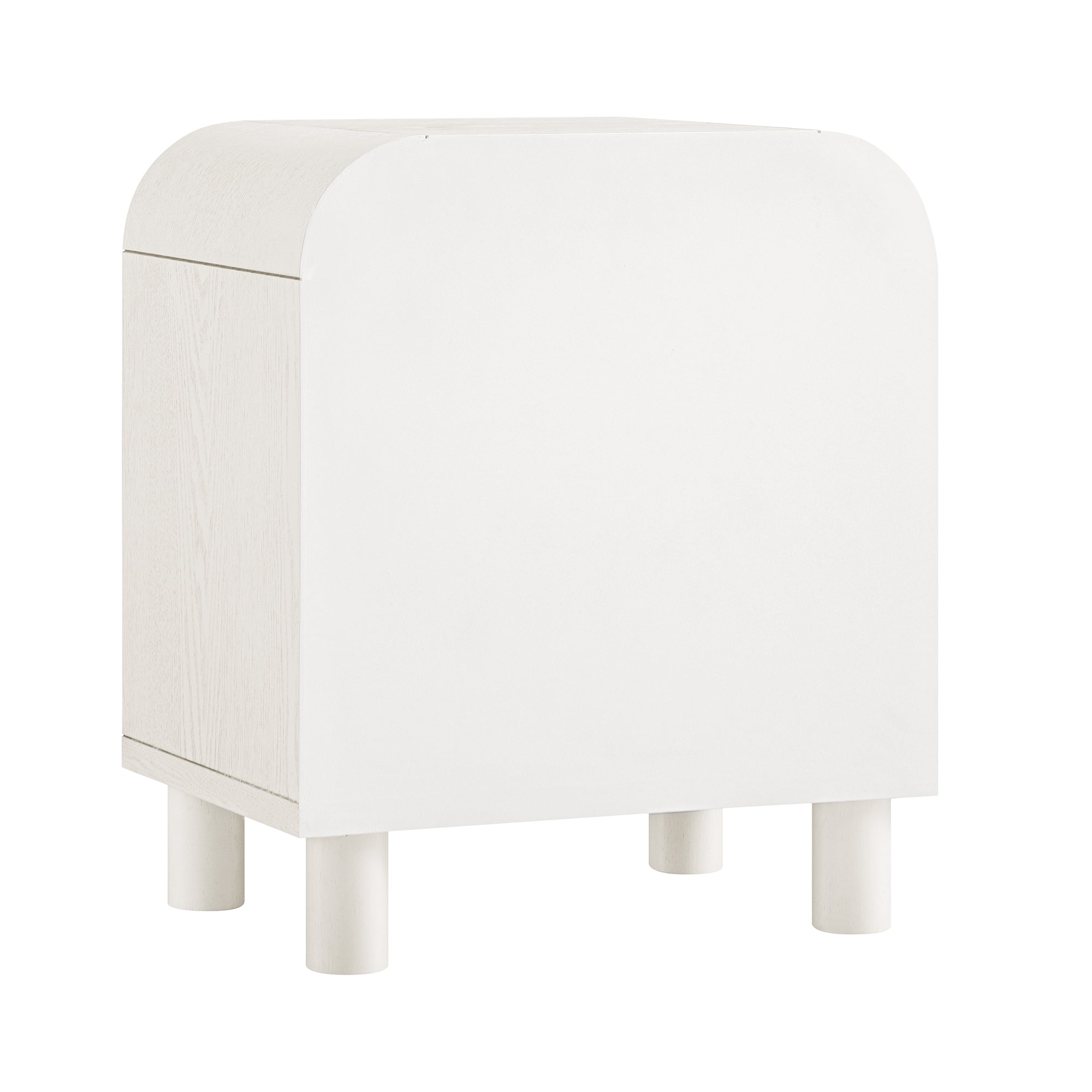 Maude 1 Drawer Bedside, Washed White Ash with Raffia