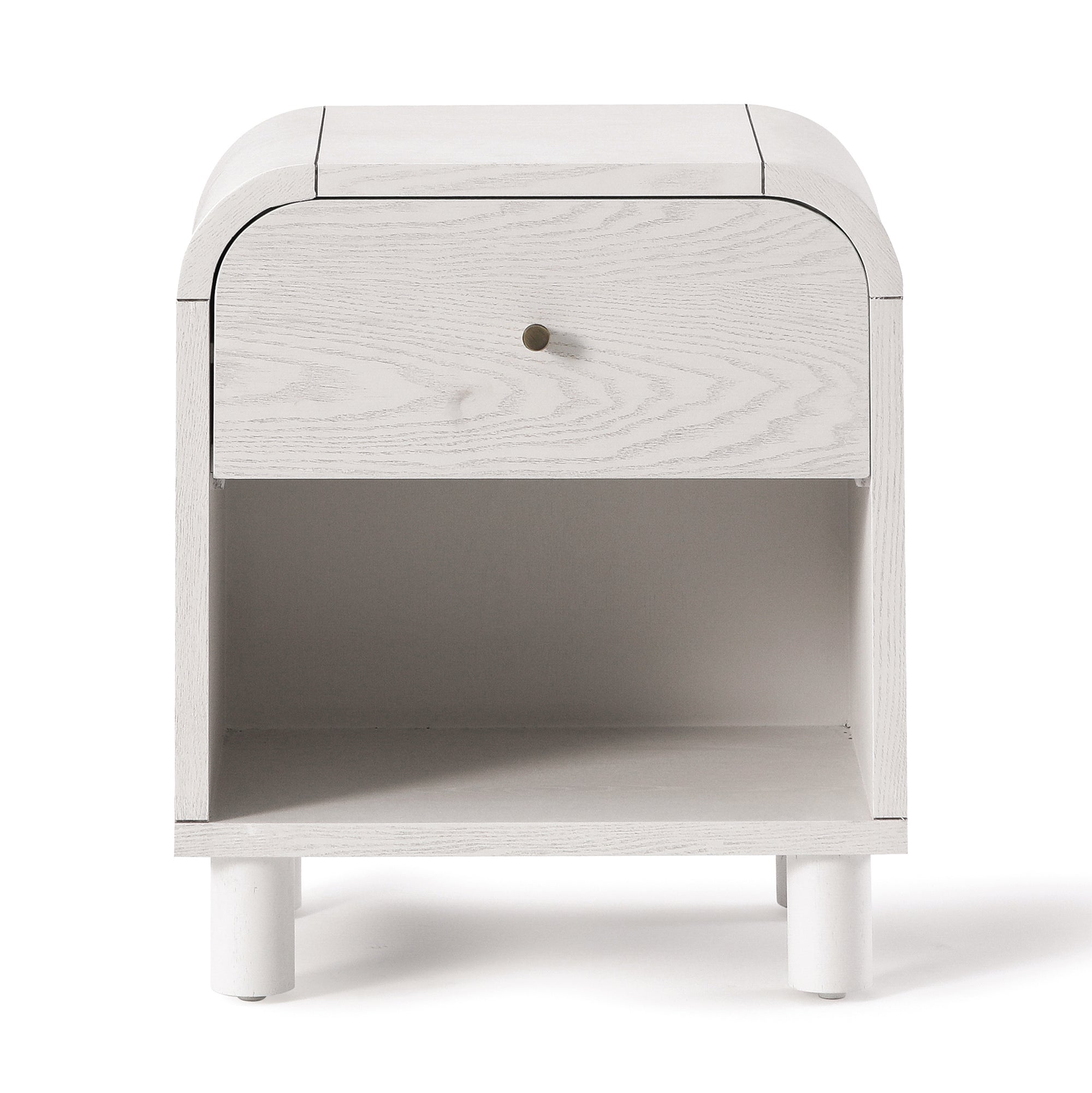 Maude 1 Drawer Bedside, Washed White Ash