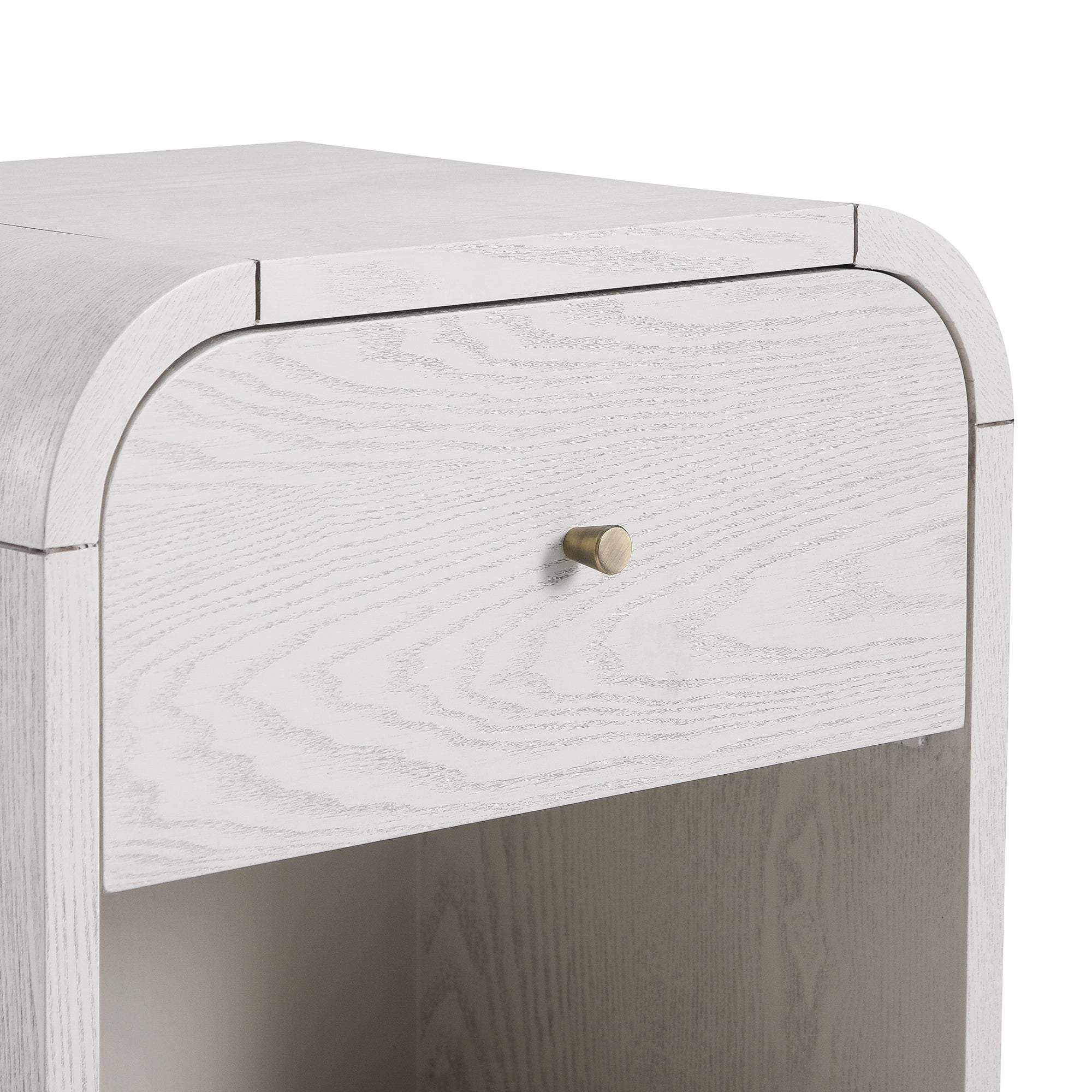 Maude 1 Drawer Bedside, Washed White Ash