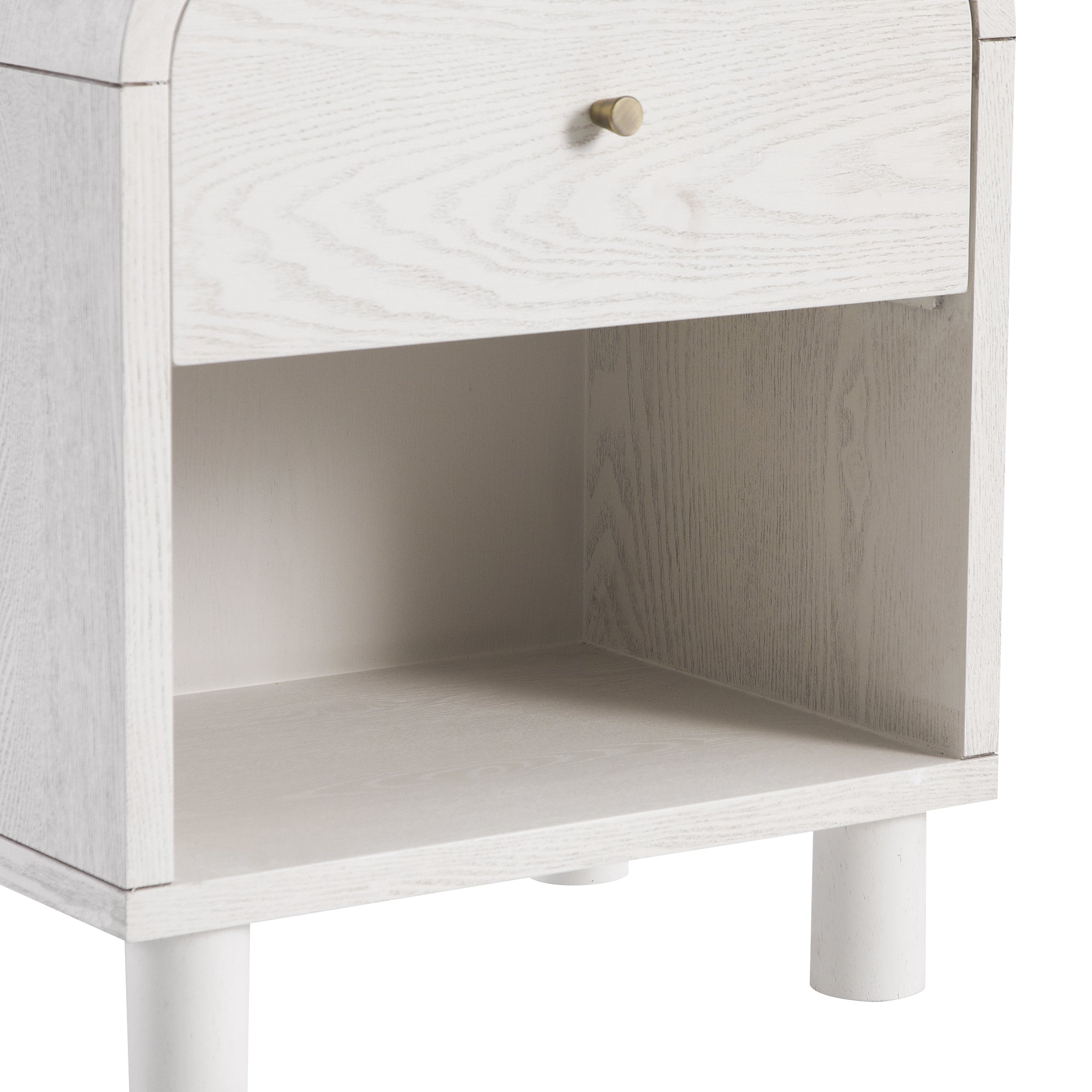 Maude 1 Drawer Bedside, Washed White Ash