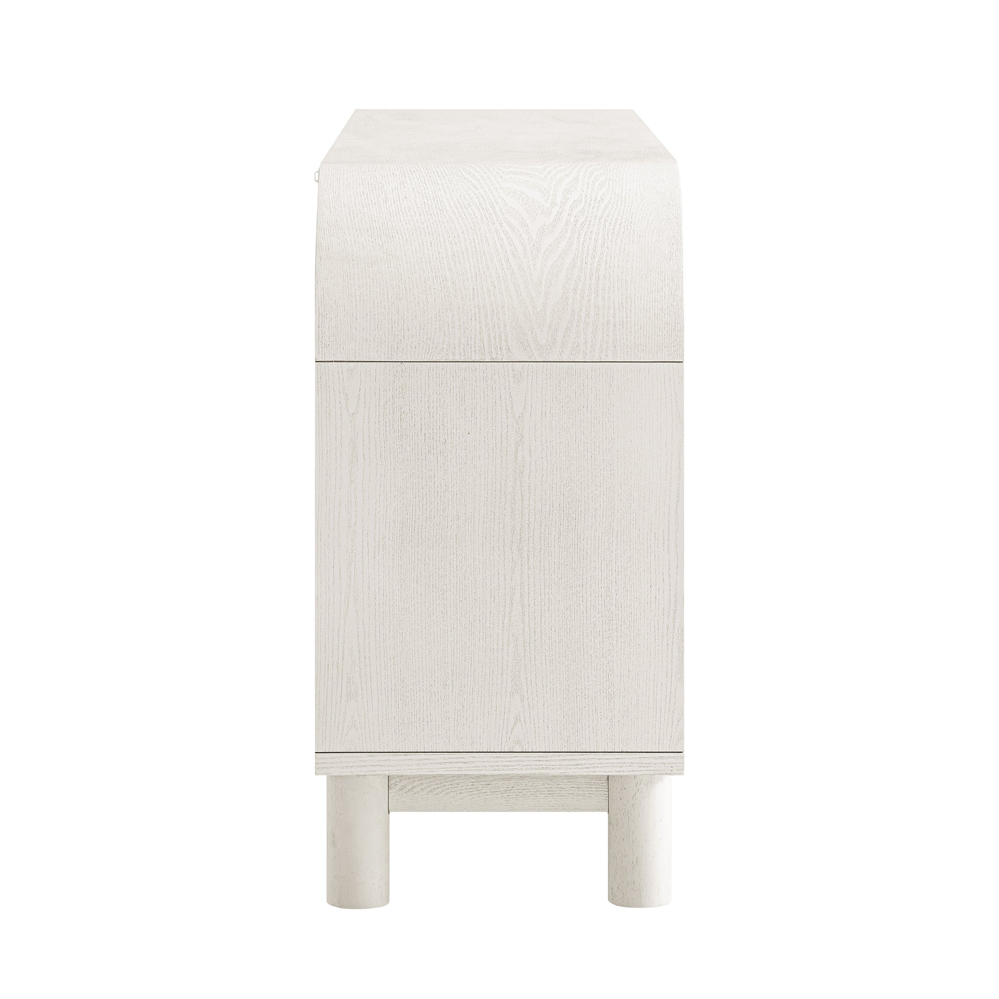 Maude Wide 3-Drawer Sideboard, Washed White Ash with Raffia