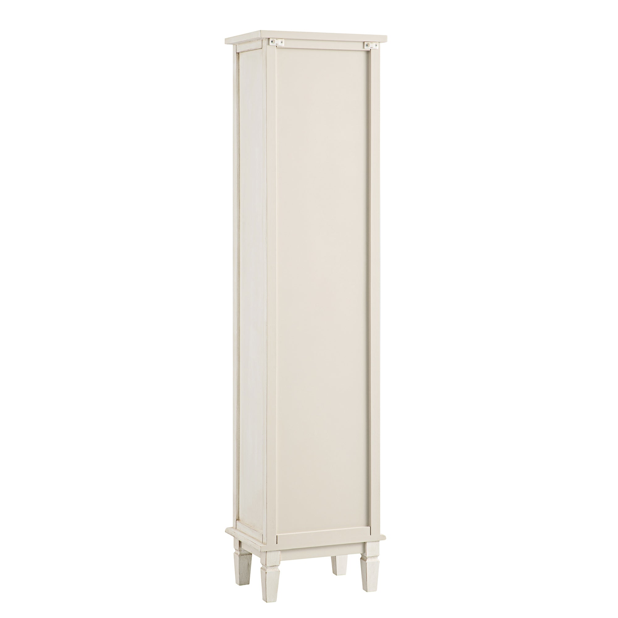 Chantilly Whitewashed Carved Bathroom Tallboy Cabinet