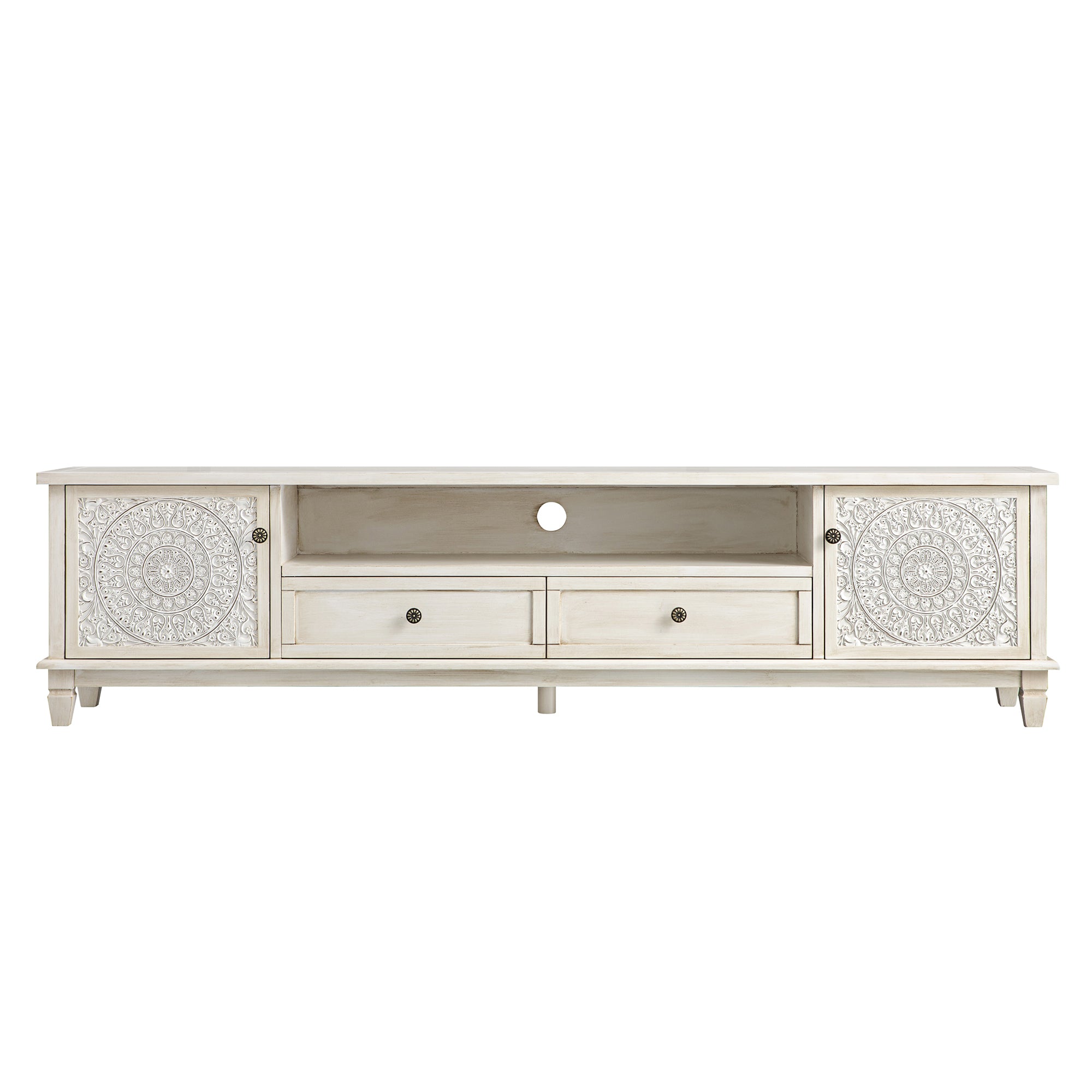 Chantilly Whitewashed 200cm Wide TV Unit