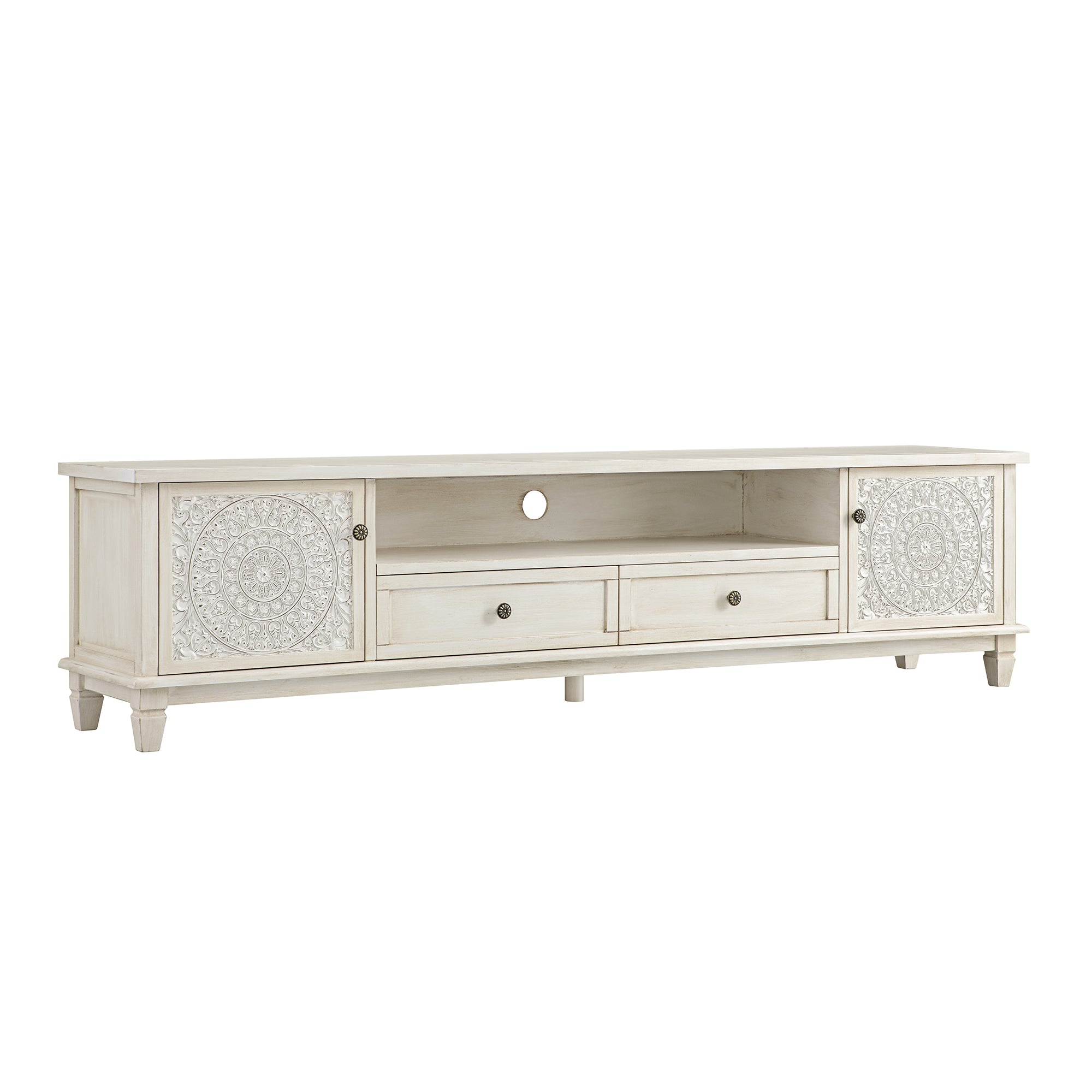 Chantilly Whitewashed 200cm Wide TV Unit