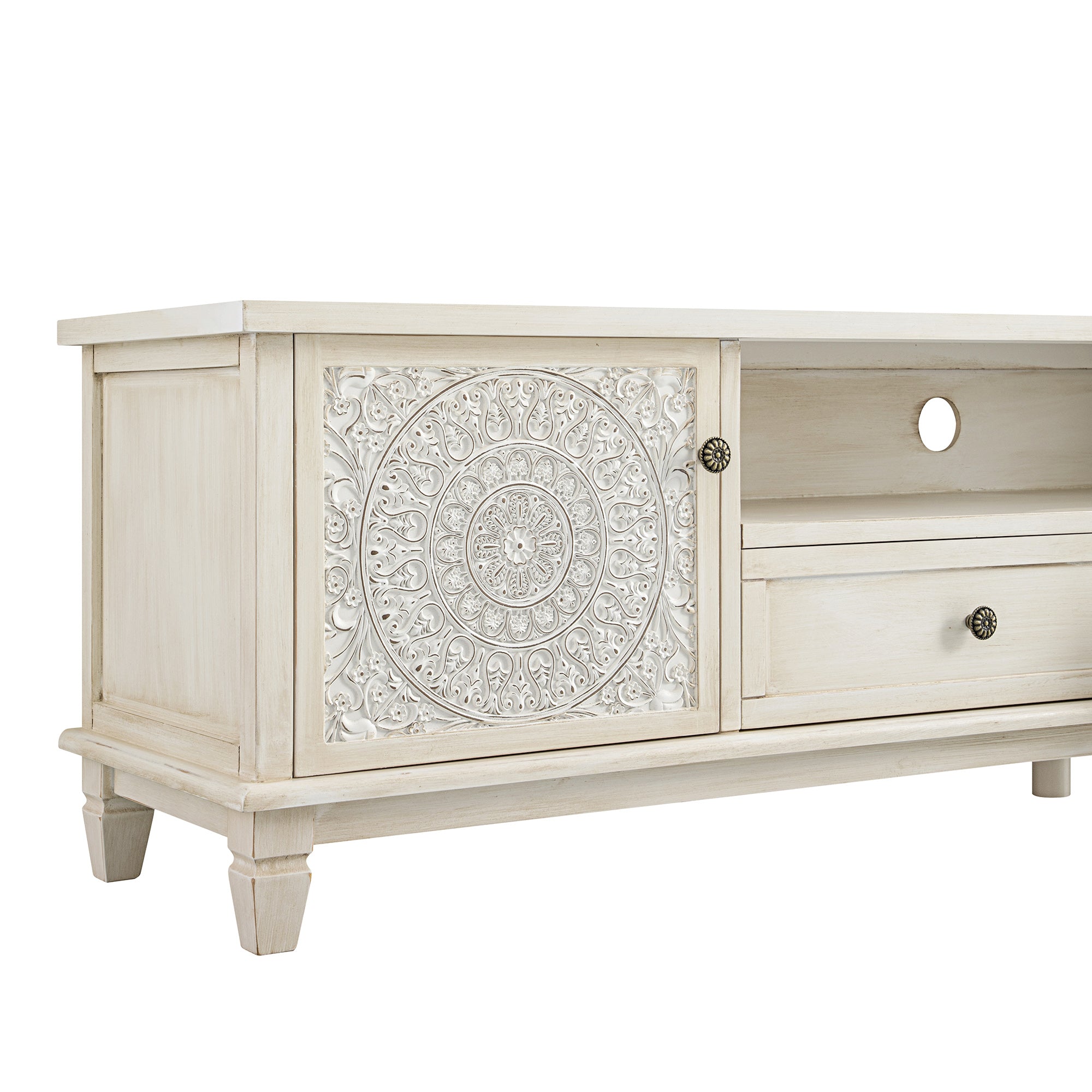 Chantilly Whitewashed 200cm Wide TV Unit