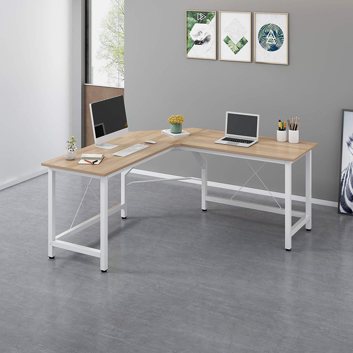 Munich L-Shaped Corner Desk in White