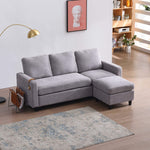 Campbell 3 Seater Sofa with Reversible Chaise in Light Grey | daals