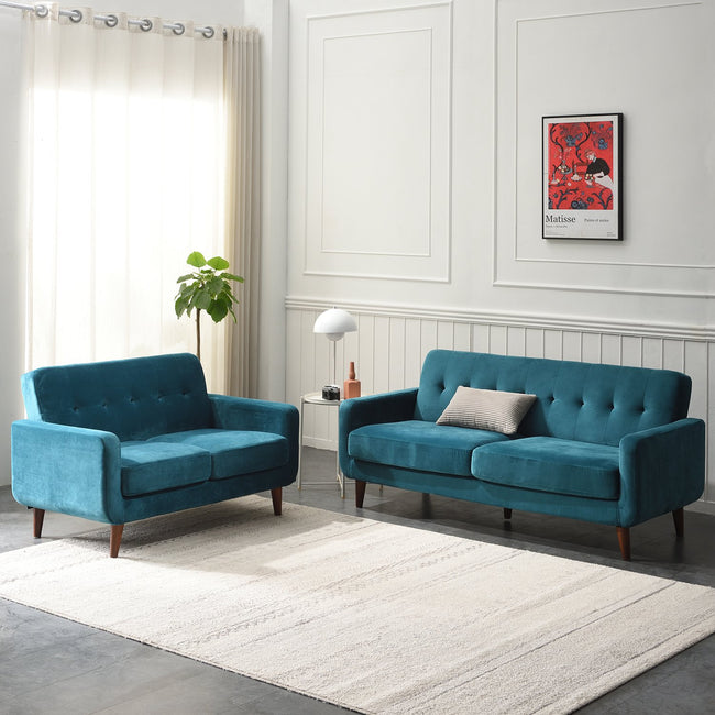 Clarence Sofa in Blue Velvet 2 Seater | daals