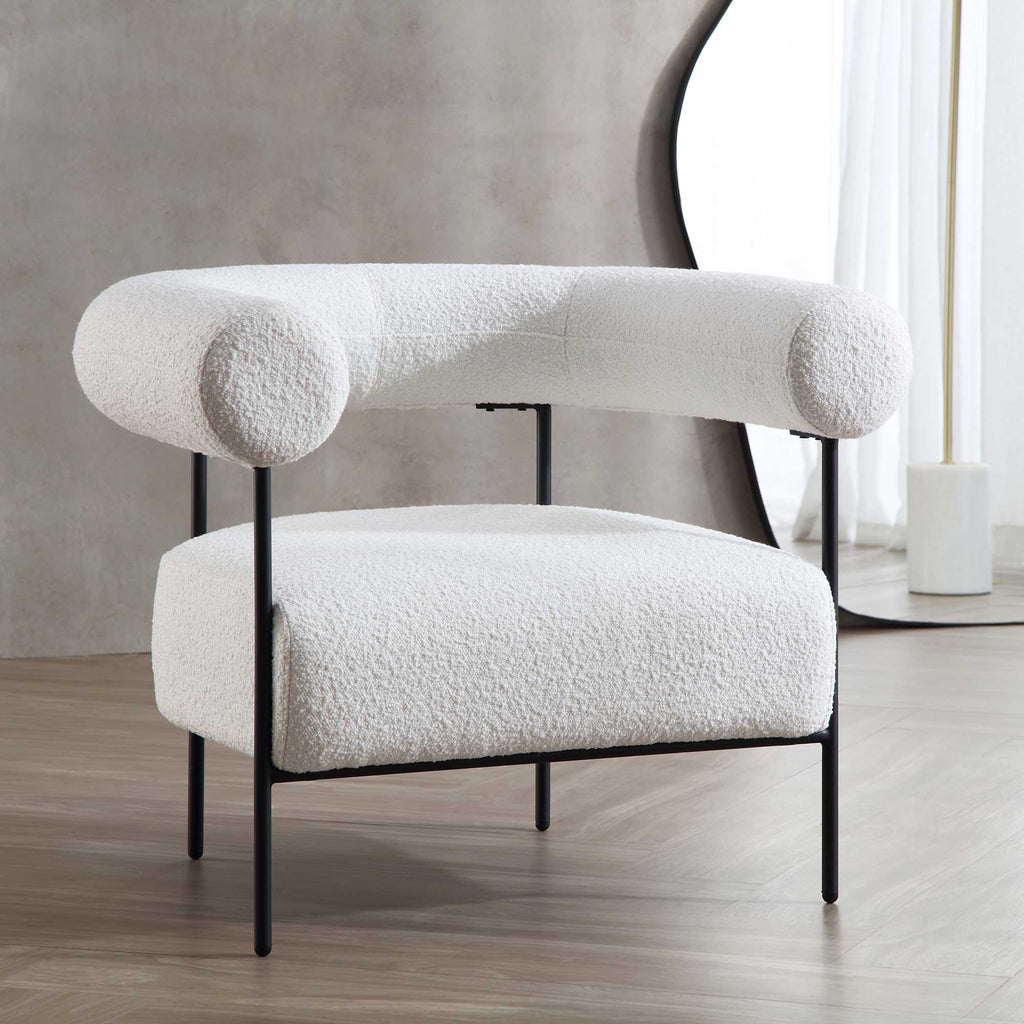 Fulbourn White Boucle Armchair | daals