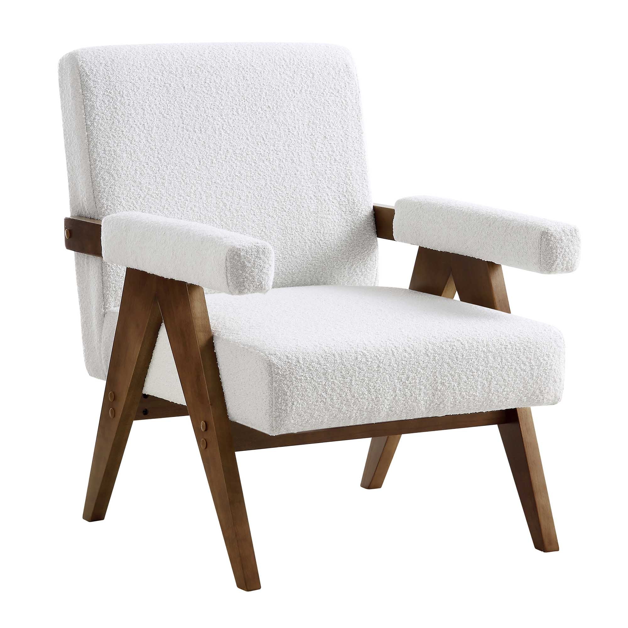 Chinnor White Boucle Accent Chair