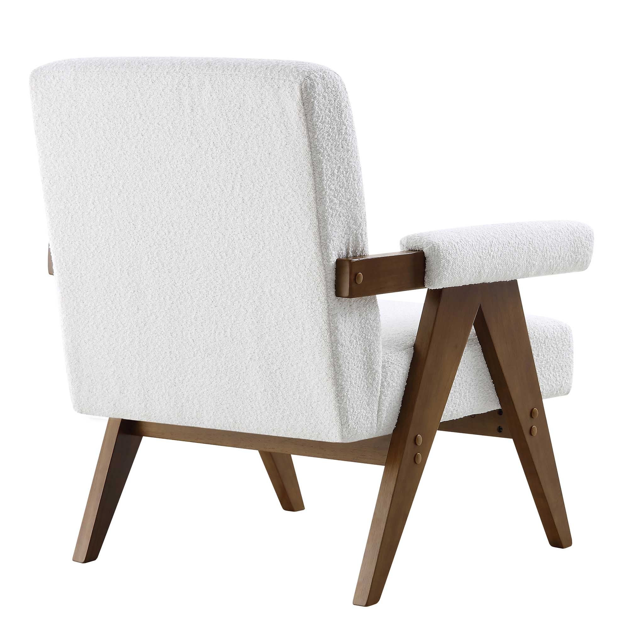 Chinnor White Boucle Accent Chair