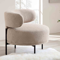 Penn Taupe Boucle Wing Back Accent Chair | daals