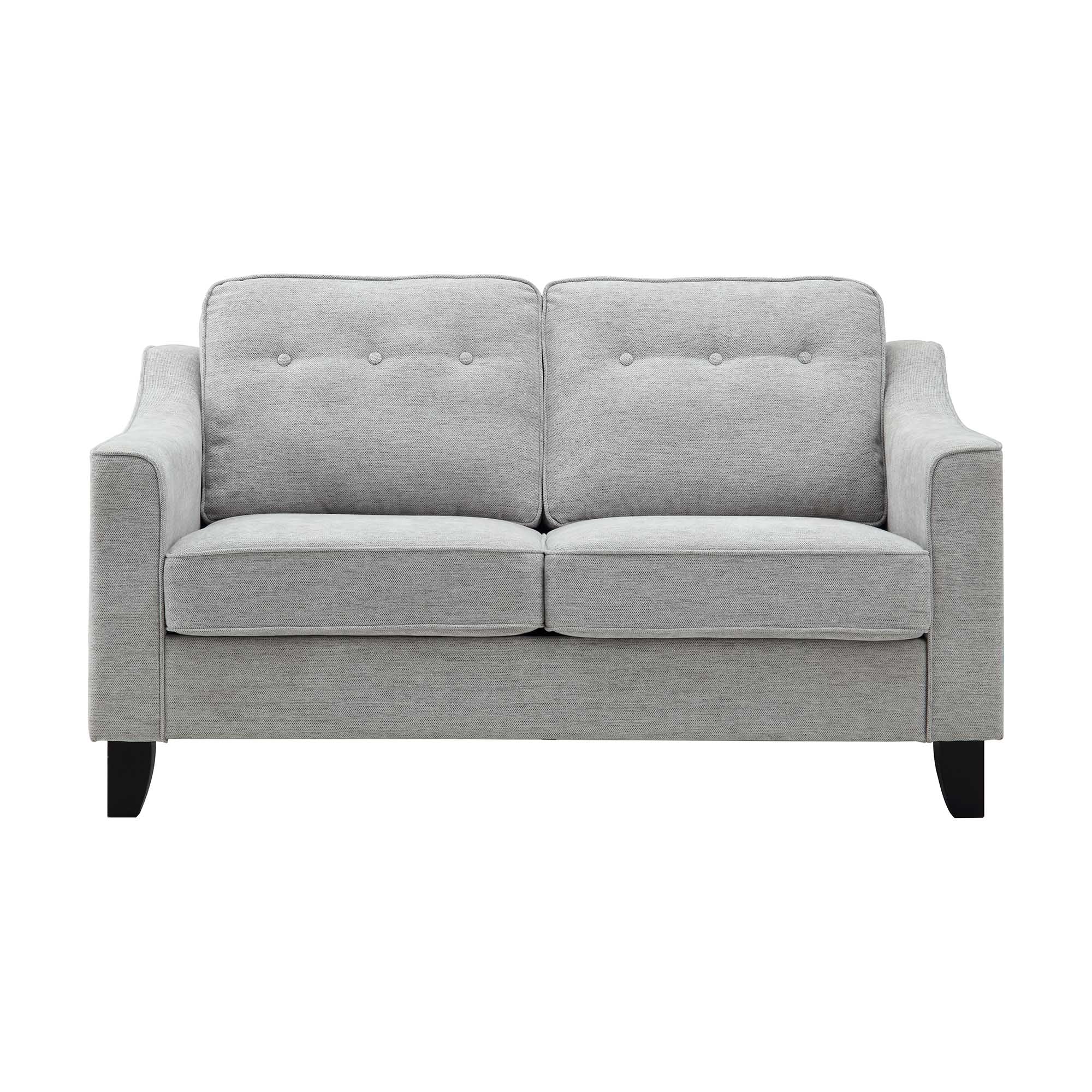 Harper 2-Seater Slope Arm Grey Woven Fabric Sofa