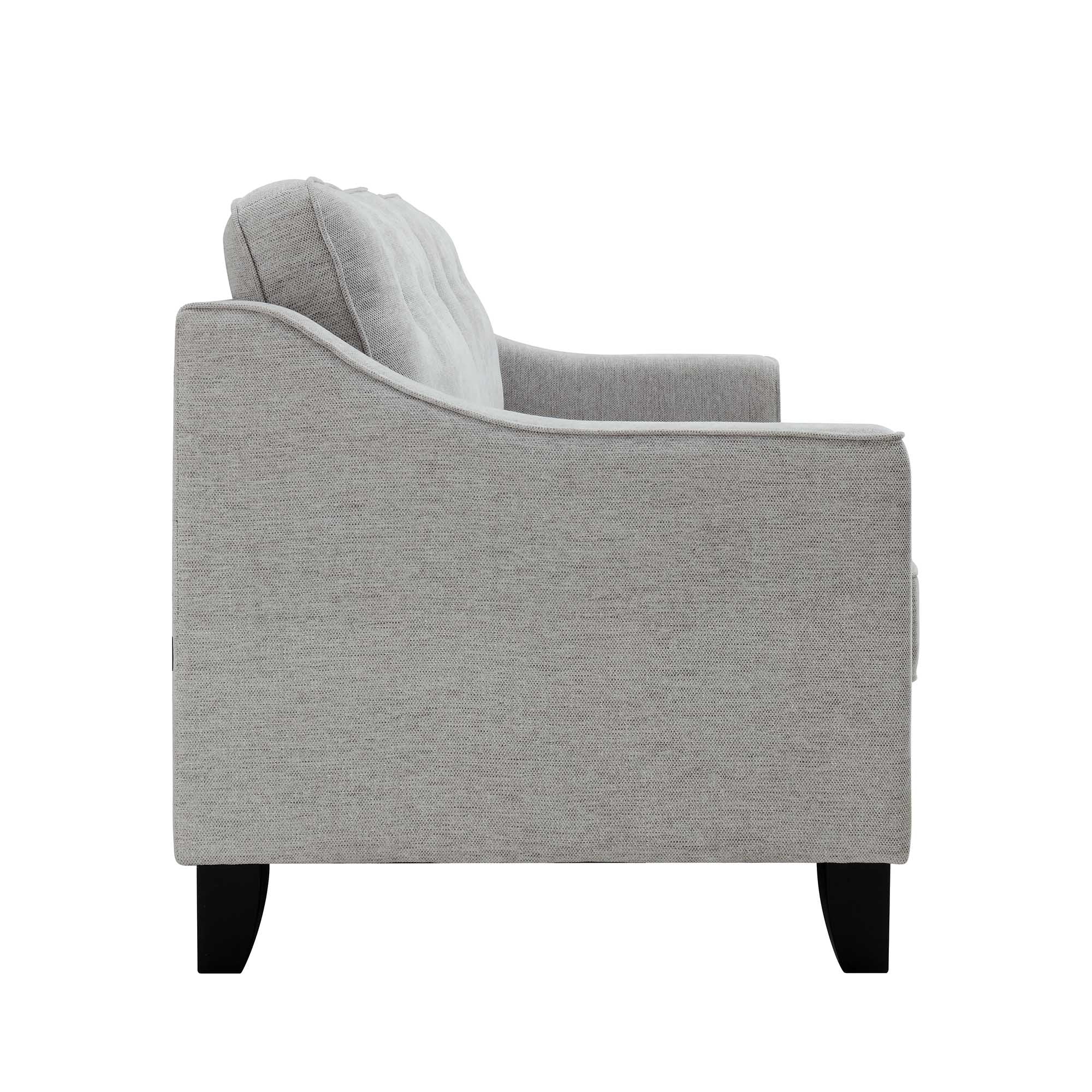 Harper 2-Seater Slope Arm Grey Woven Fabric Sofa