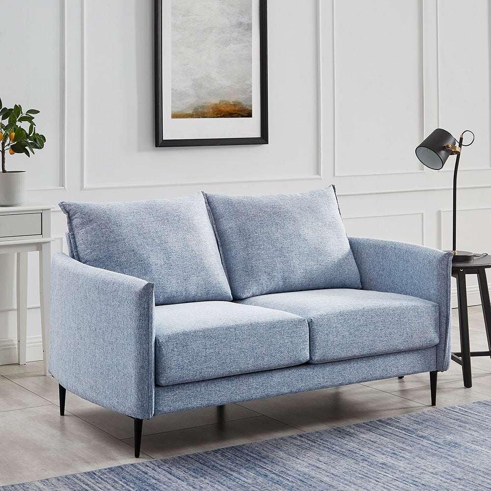 Bari Flax Blue Fabric Sofa