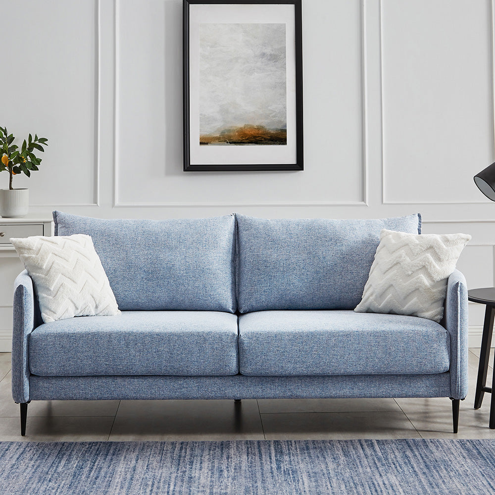 Bari Flax Blue Fabric Sofa