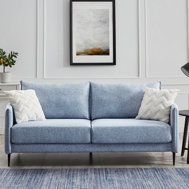 Bari Flax Blue Fabric Sofa | daals