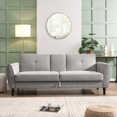 Latimer Light Grey Brushed Fabric 3-Seater Storage Sofa Bed | daals