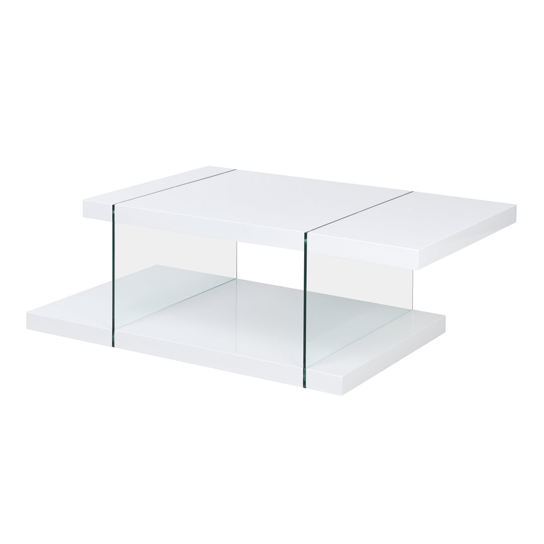 Albion White High Gloss And Glass Coffee Table 