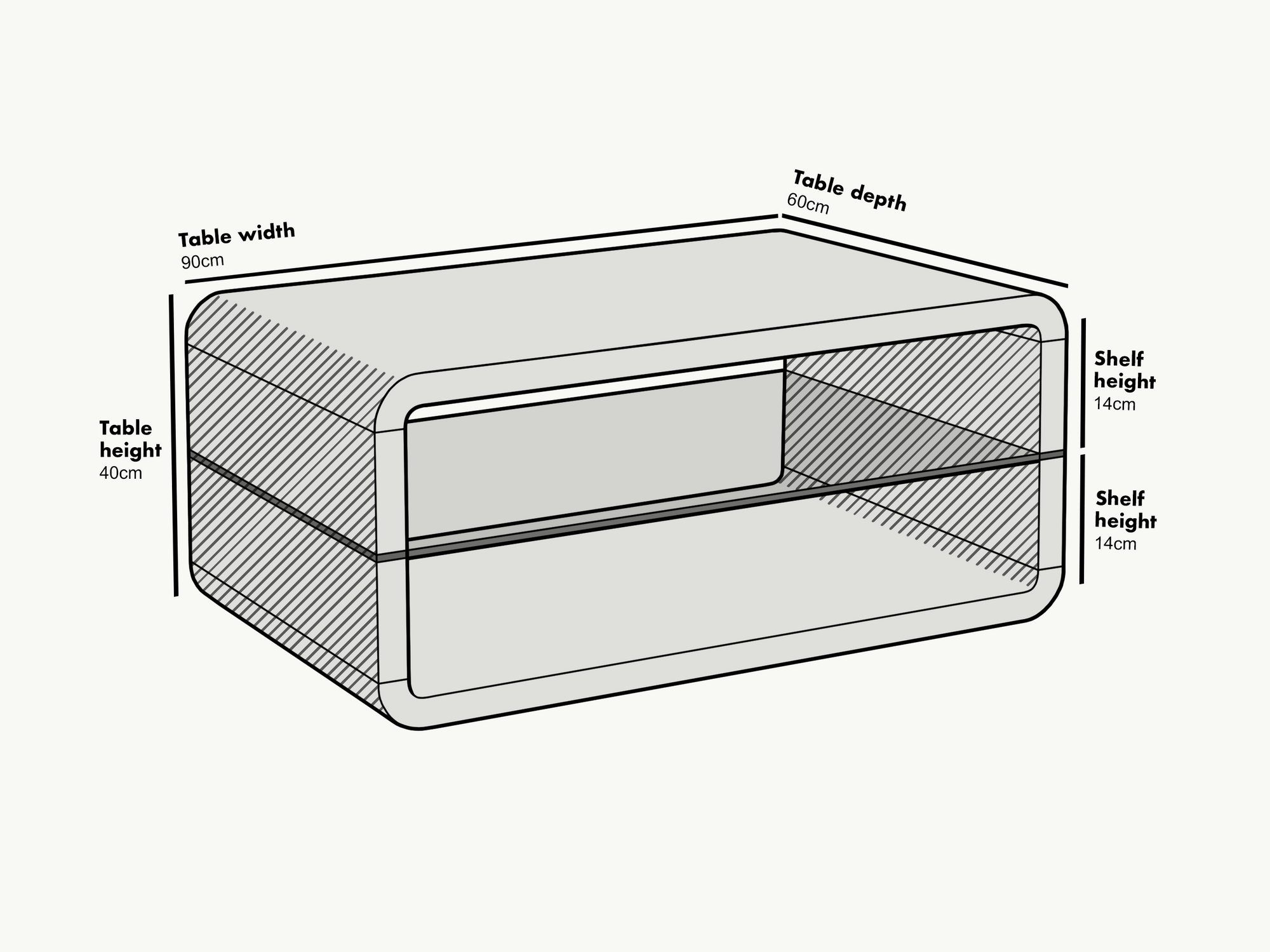 Lucent White High Gloss and Glass Shelf Coffee Table