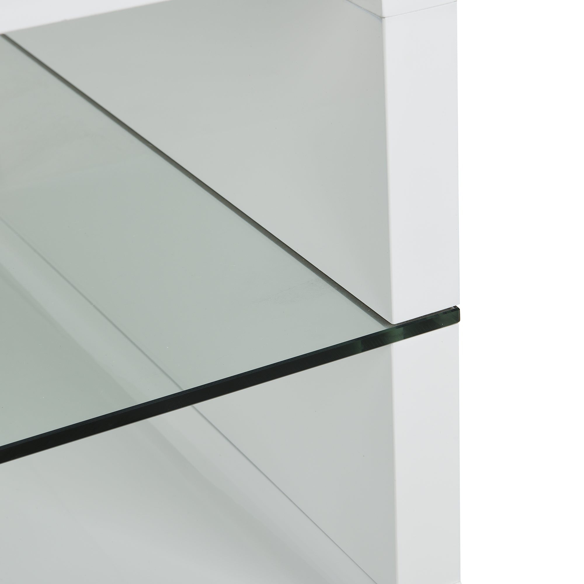 Lucent White High Gloss and Glass Shelf Coffee Table