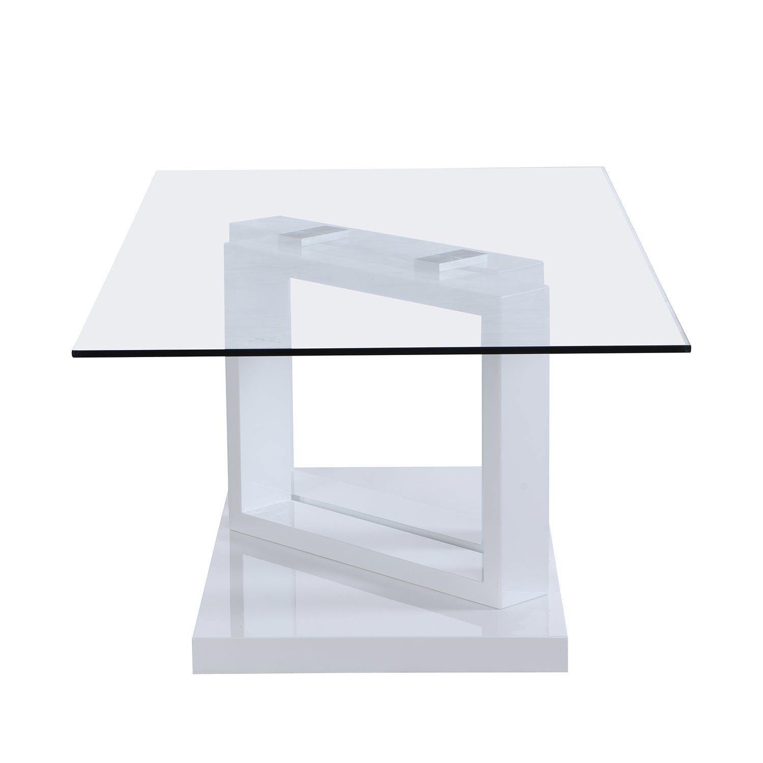 Lucent White High Gloss and Glass Top Coffee Table