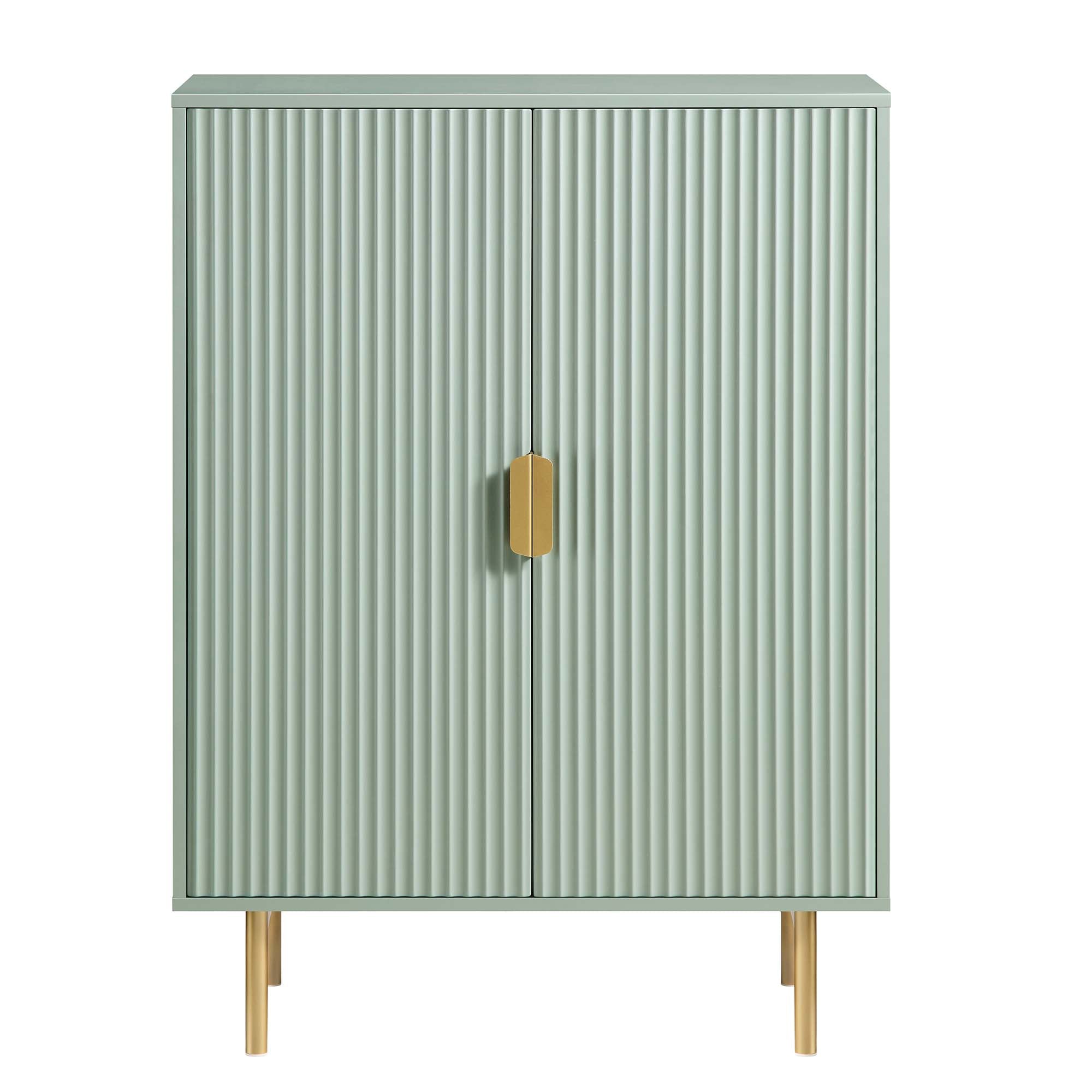 Richmond Ridged Highboard Storage Cabinet, Matte Sage Green