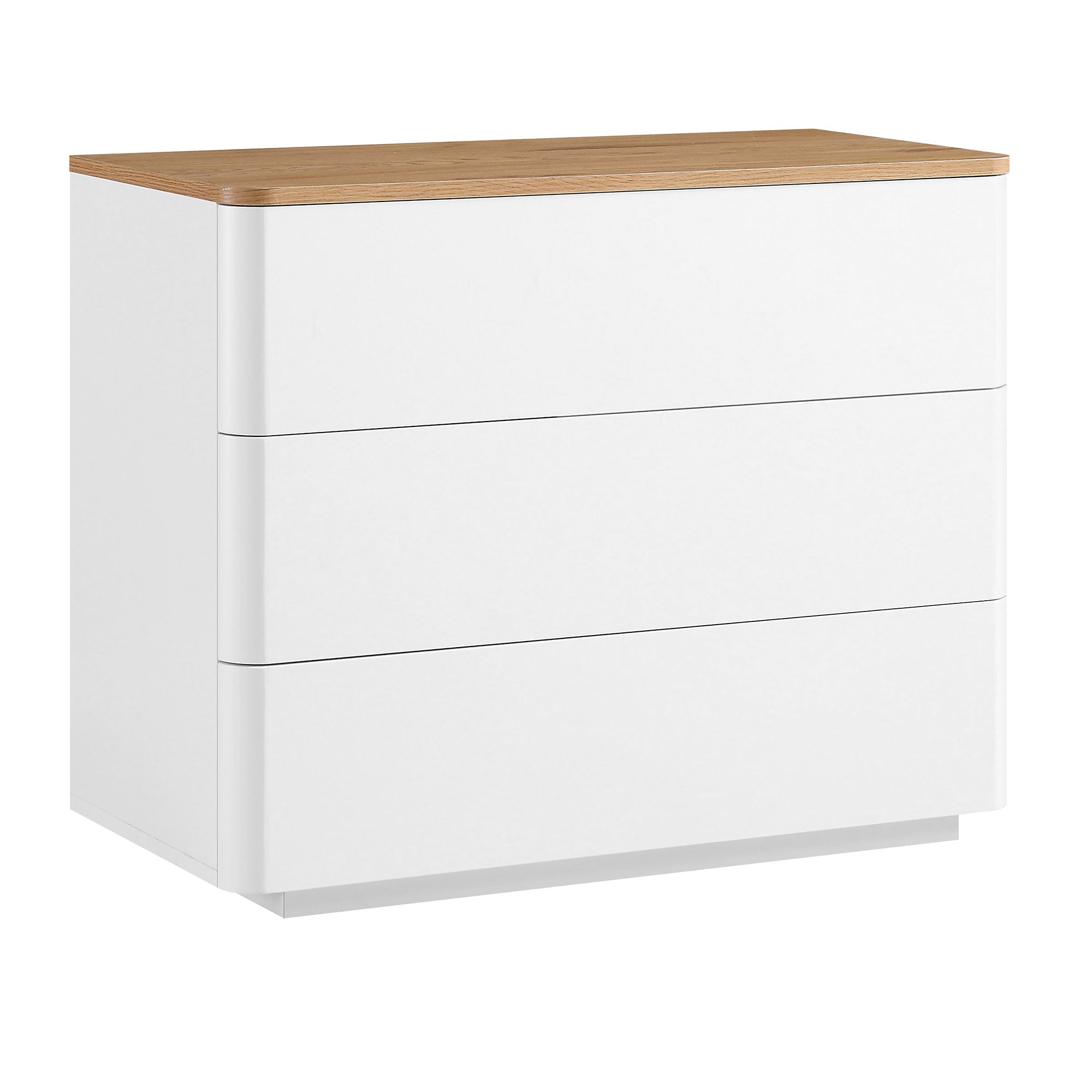 Agnes Curved Edge Chest of 3 Drawers, White