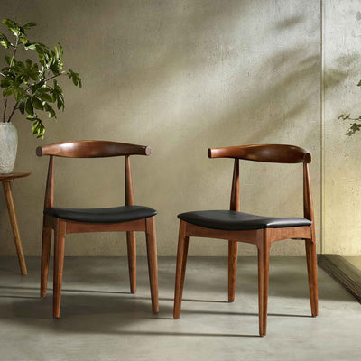 Modern walnut deals dining chairs