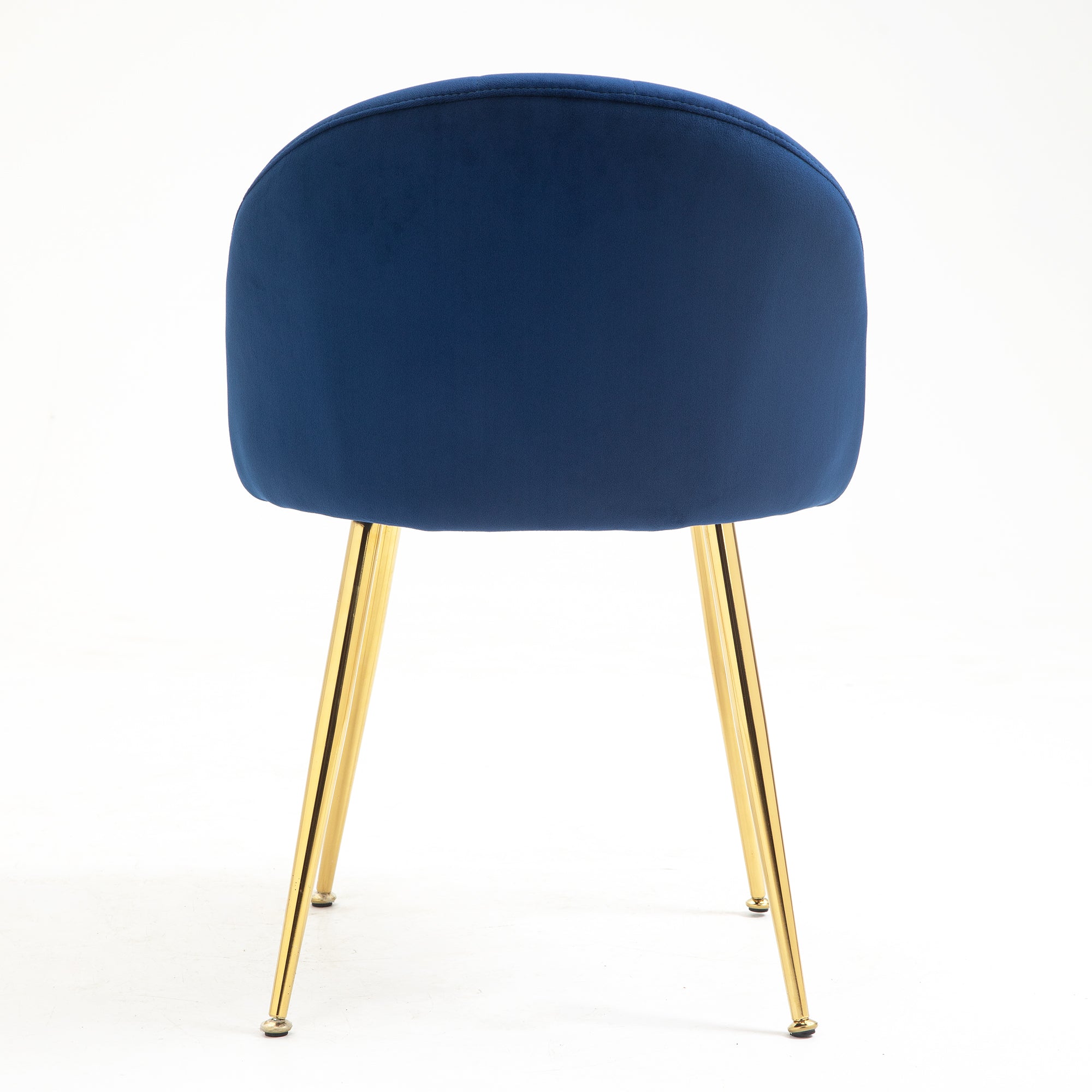 Milverton Pair of 2 Velvet Dining Chairs with Golden Chrome Legs (Navy Blue)