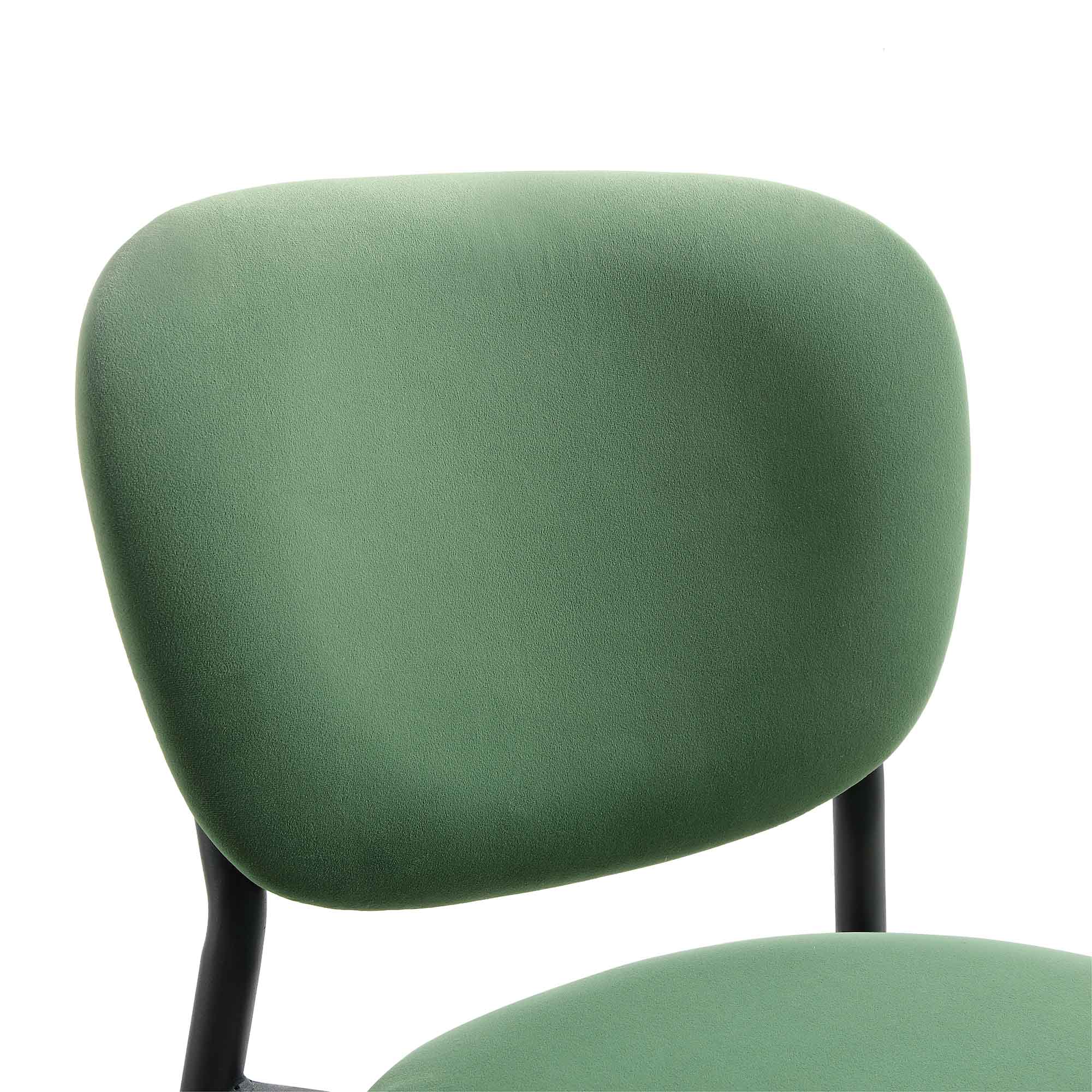 Kelmarsh Set of 2 Grass Green Velvet Upholstered Dining Chairs